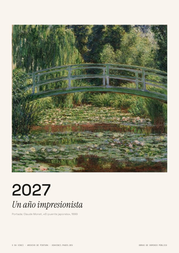 Portada del calendario Calendario 2027 · Un año impresionista