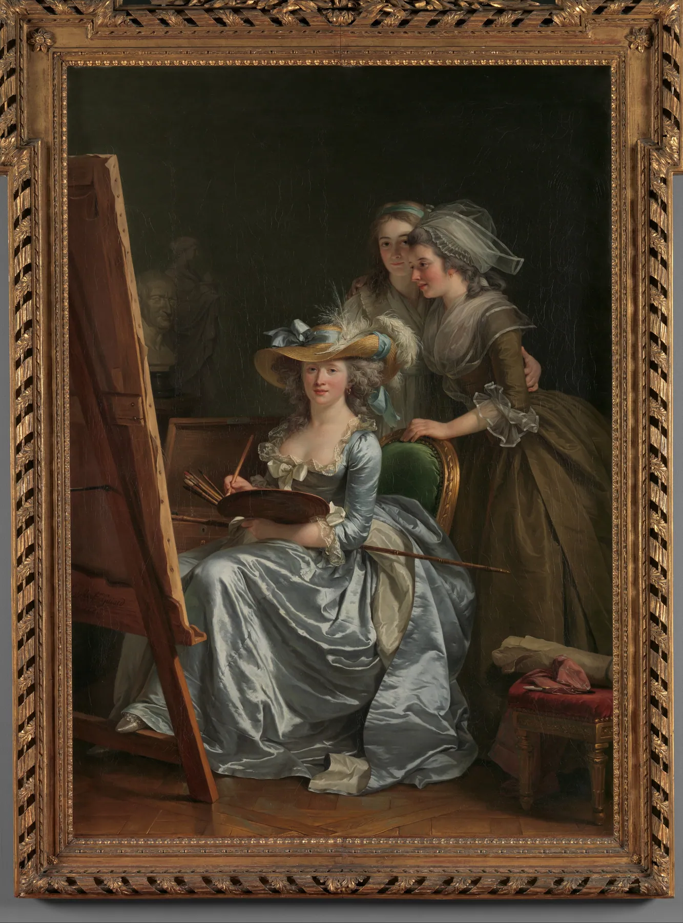 Autorretrato con dos alumnas, Marie Gabrielle Capet (1761–1818) y Marie Marguerite Carraux de Rosemond (1765–1, de Adélaïde Labille-Guiard