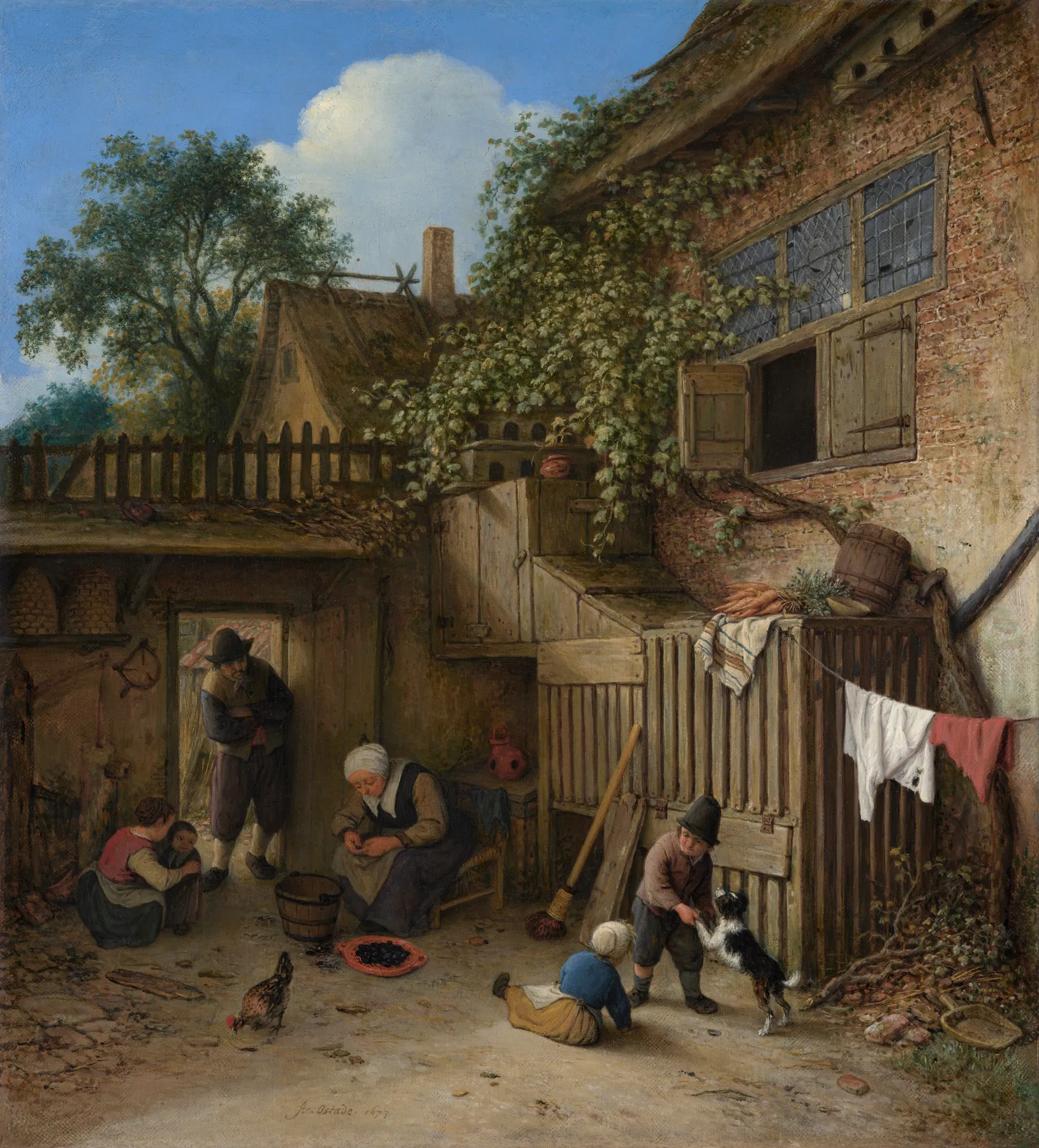 El patio de la cabaña, de Adriaen van Ostade