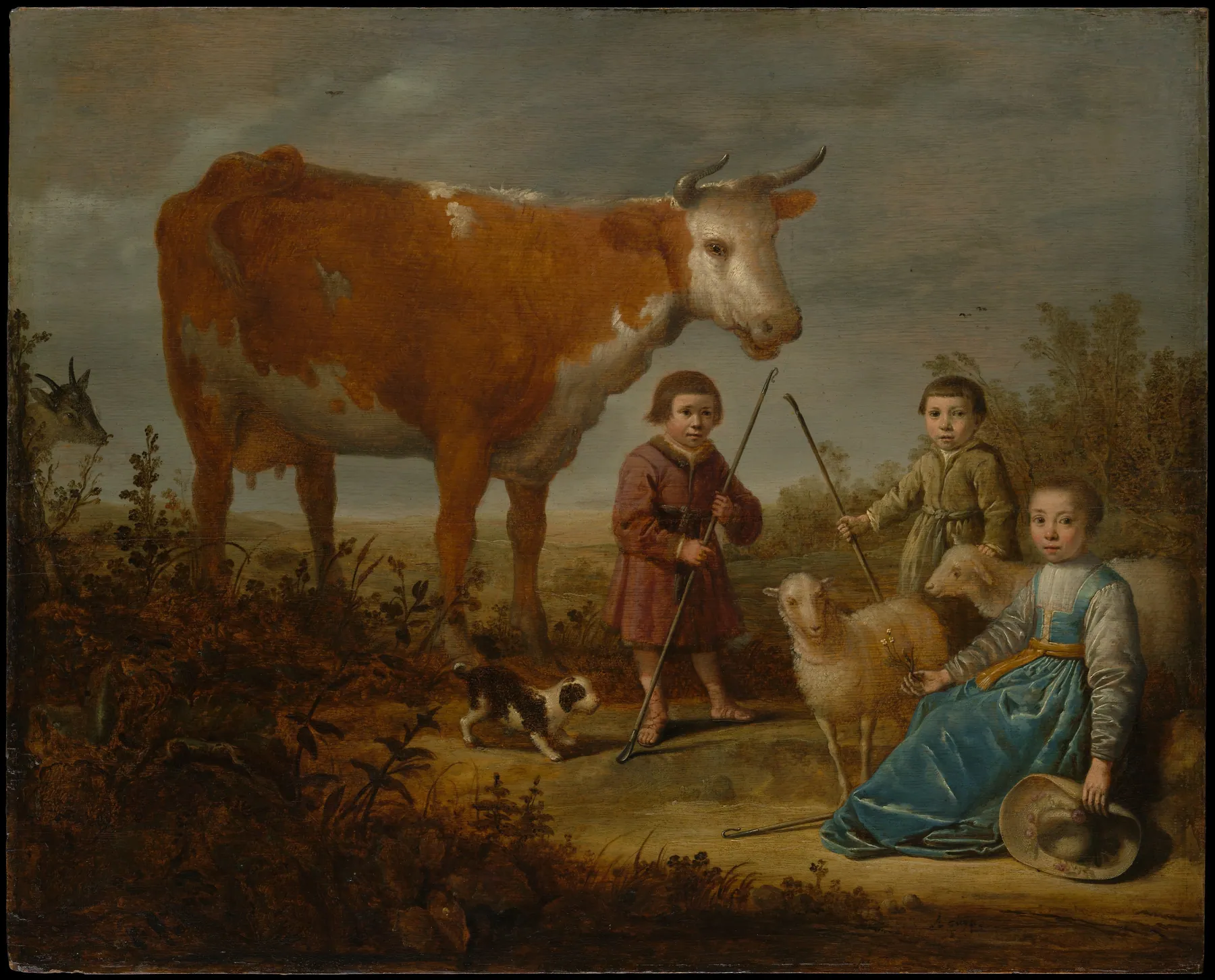 Niños y una vaca, de Aelbert Cuyp