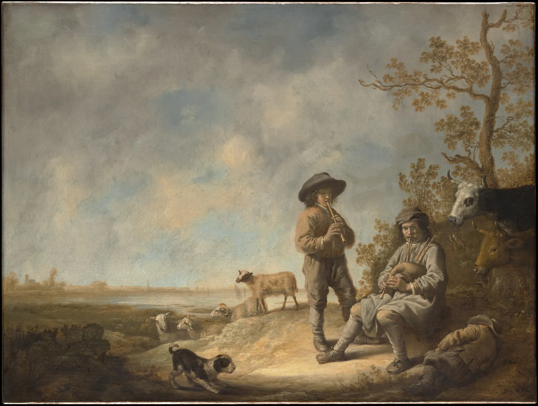 Pastores tocando la flauta, de Aelbert Cuyp