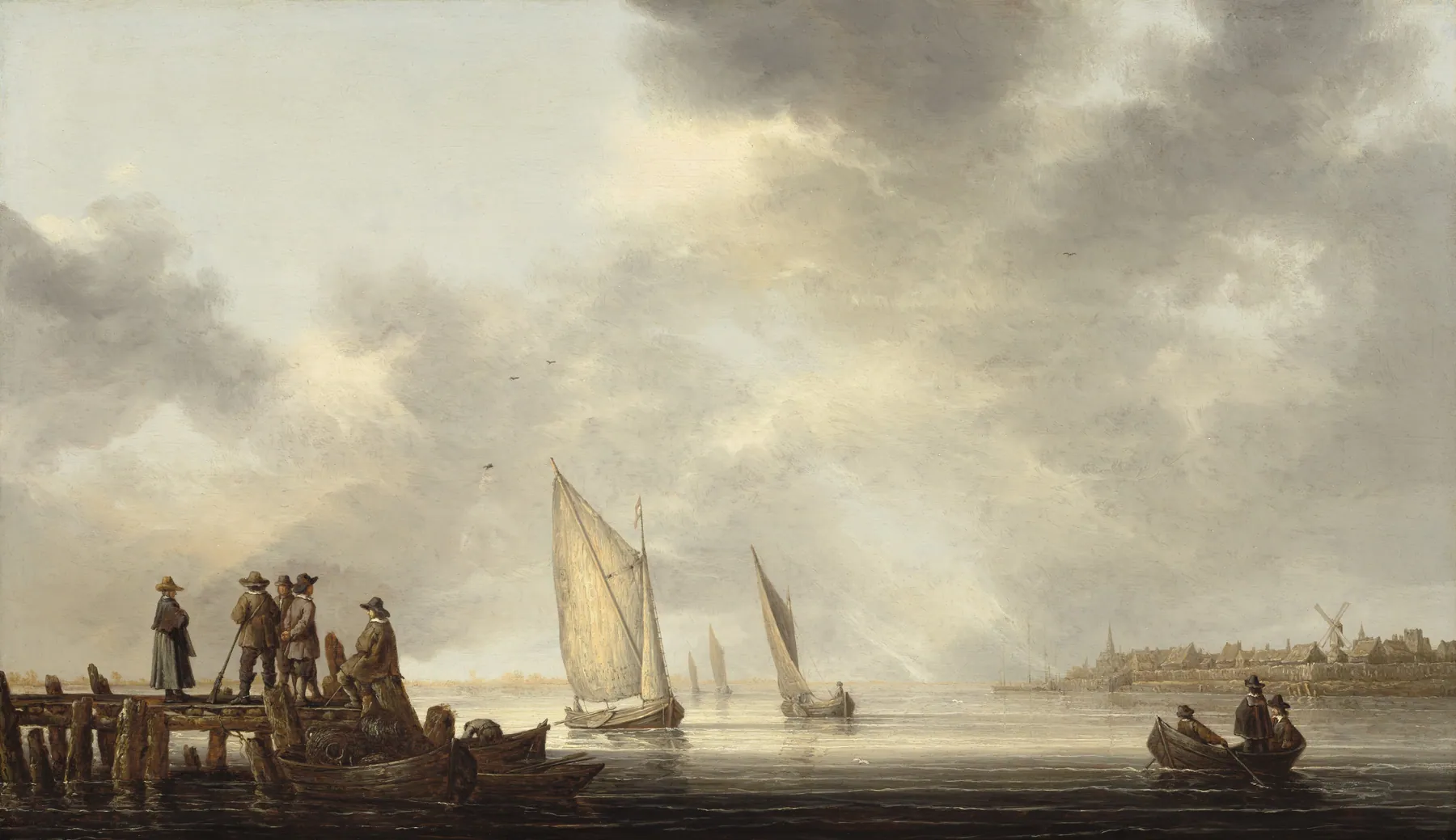 Un muelle con vistas a Dordrecht, de Aelbert Cuyp