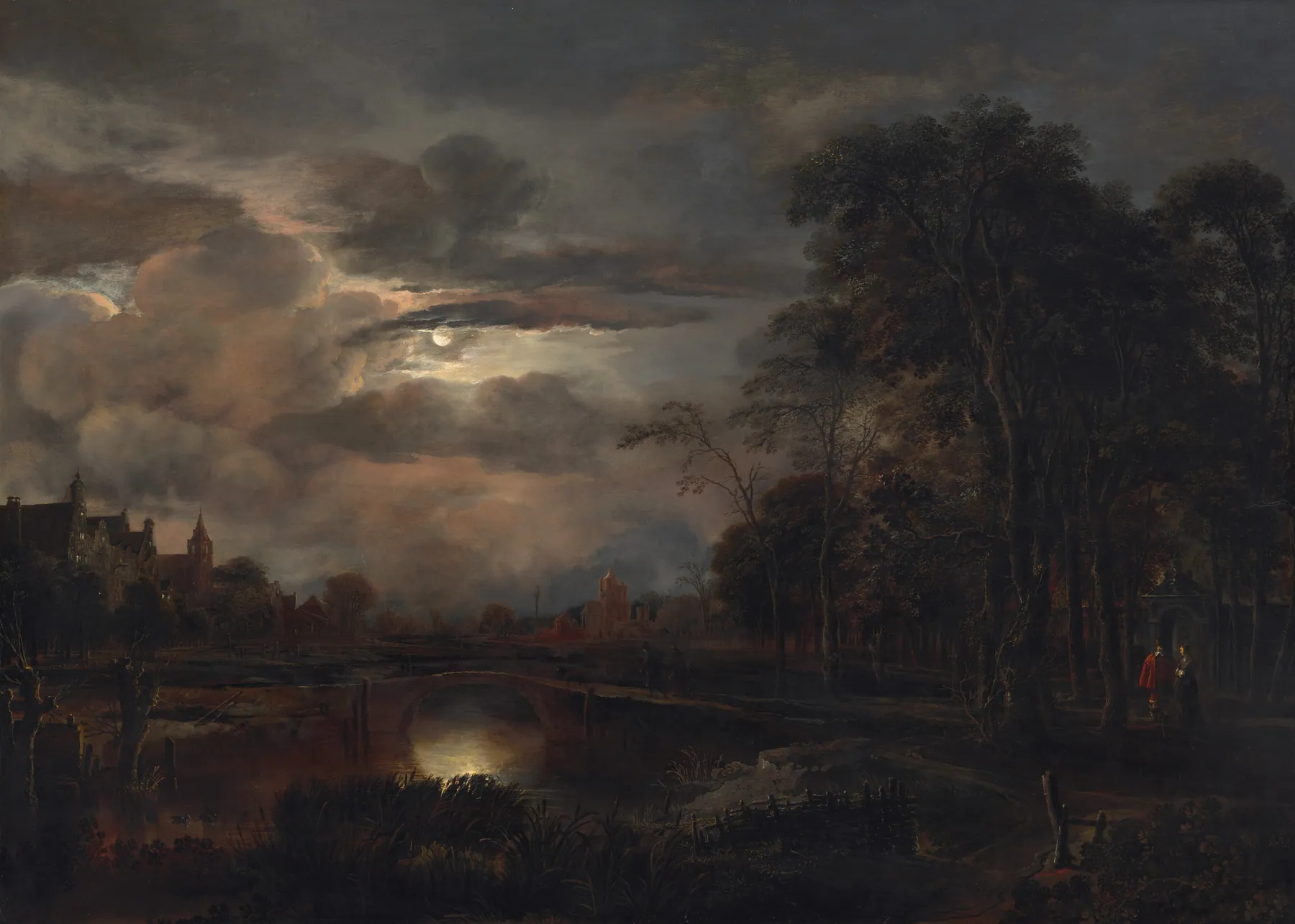 Paisaje con puente a la luz de la luna, de Aert van der Neer