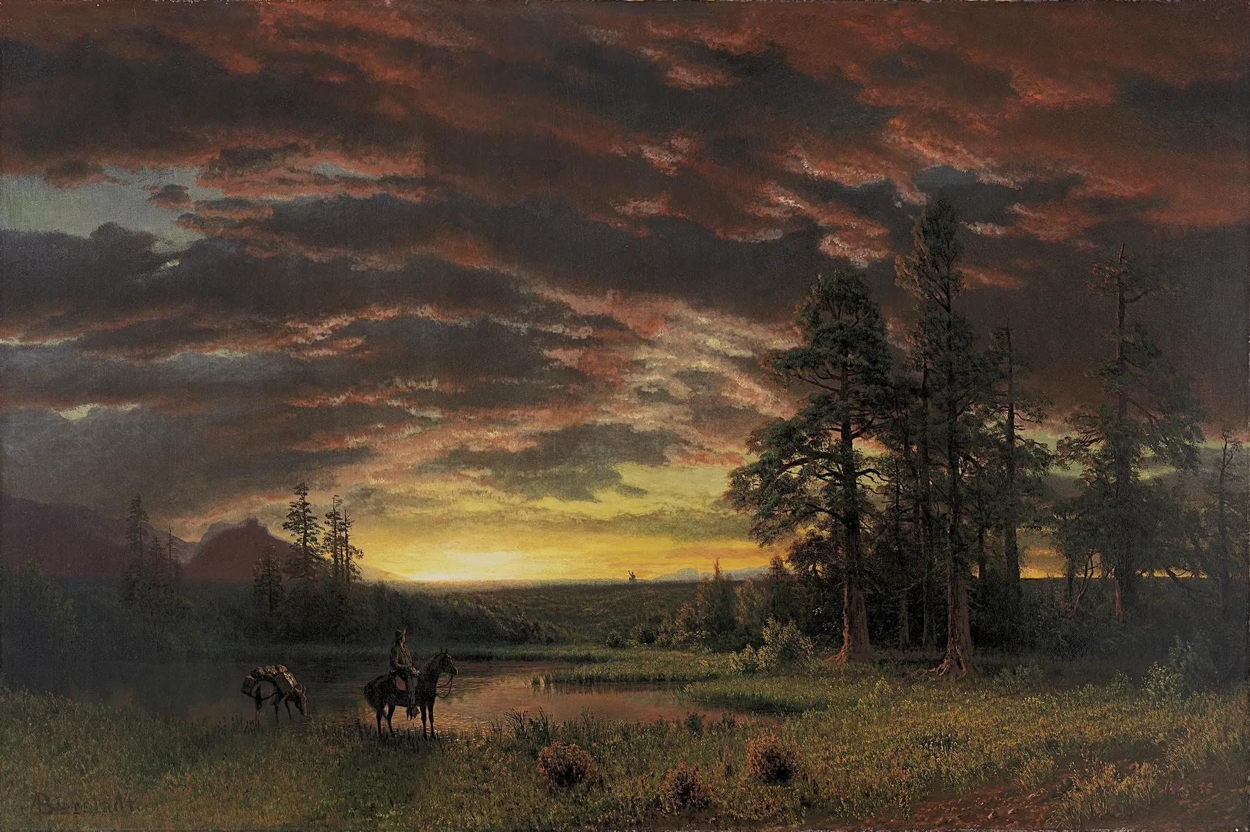 Atardecer en la pradera, de Albert Bierstadt