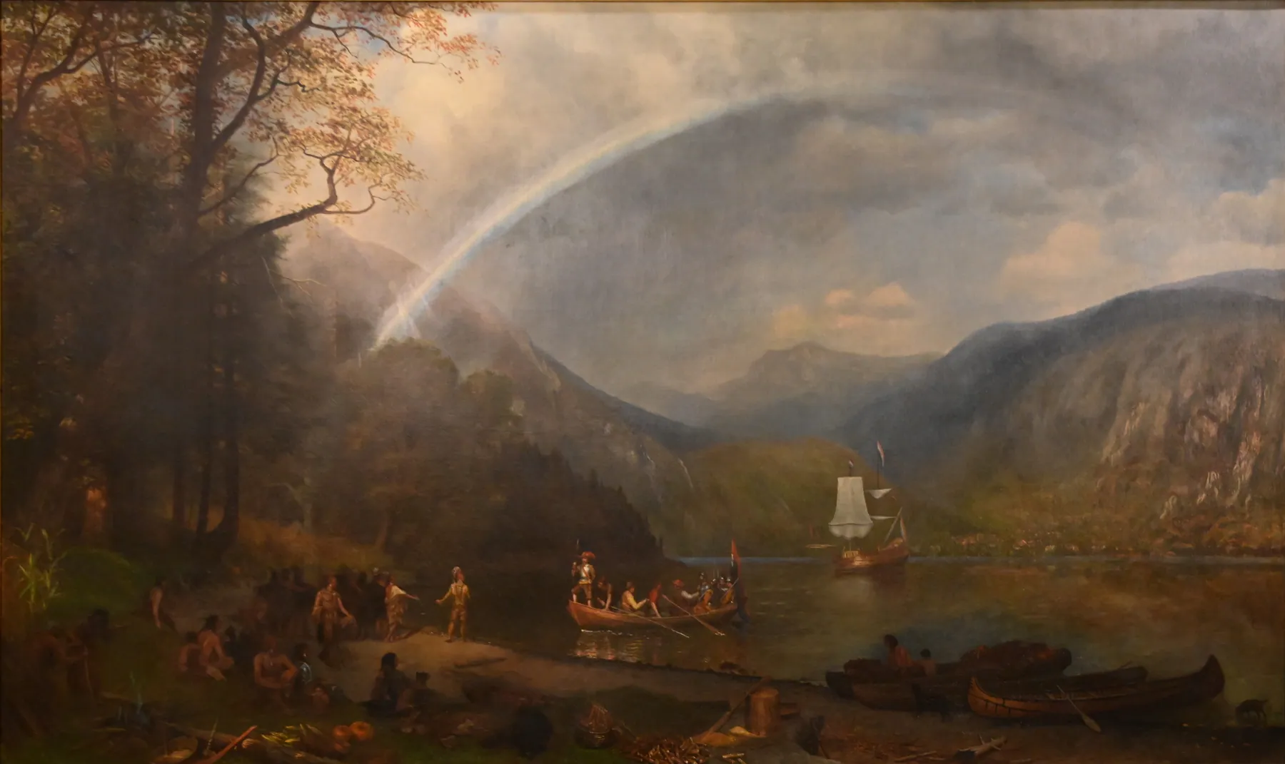 Descubrimiento del río Hudson, de Albert Bierstadt