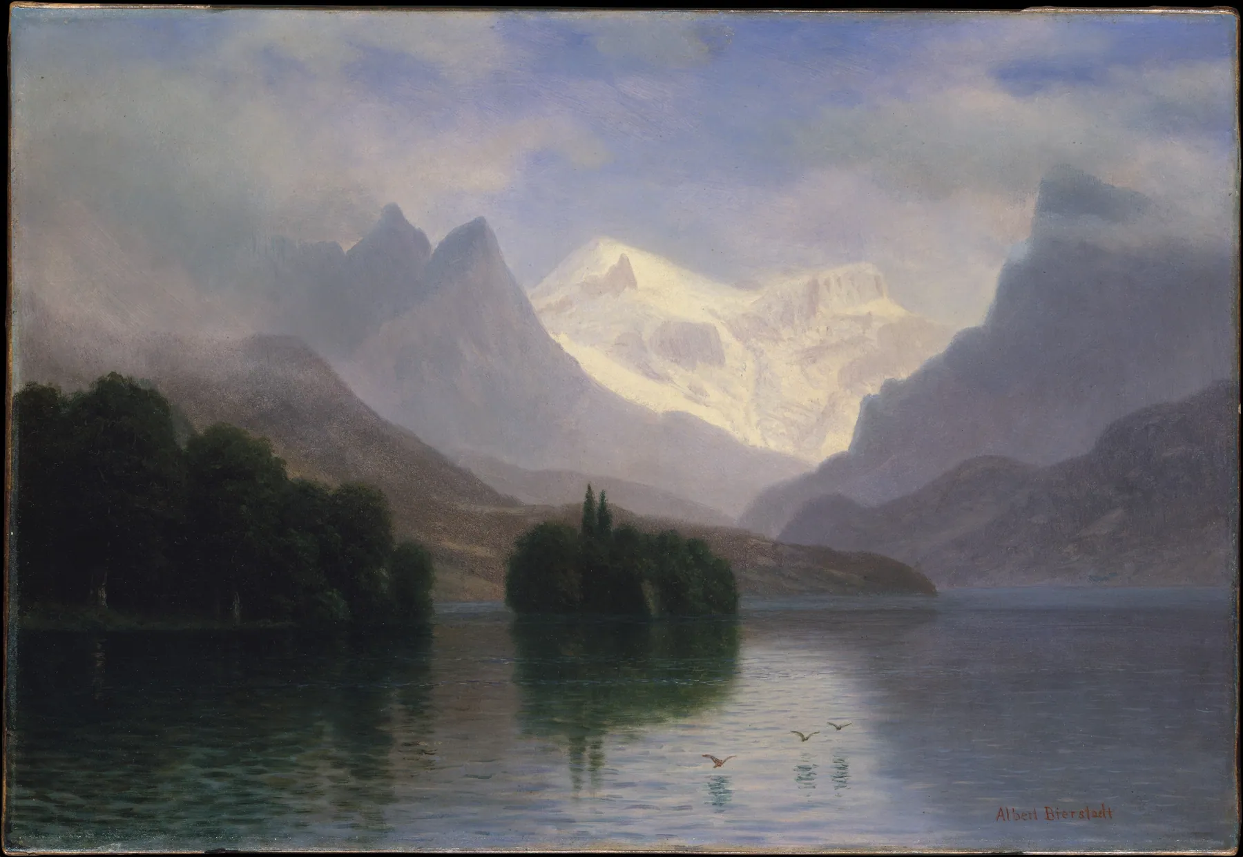 Escena de montaña, de Albert Bierstadt