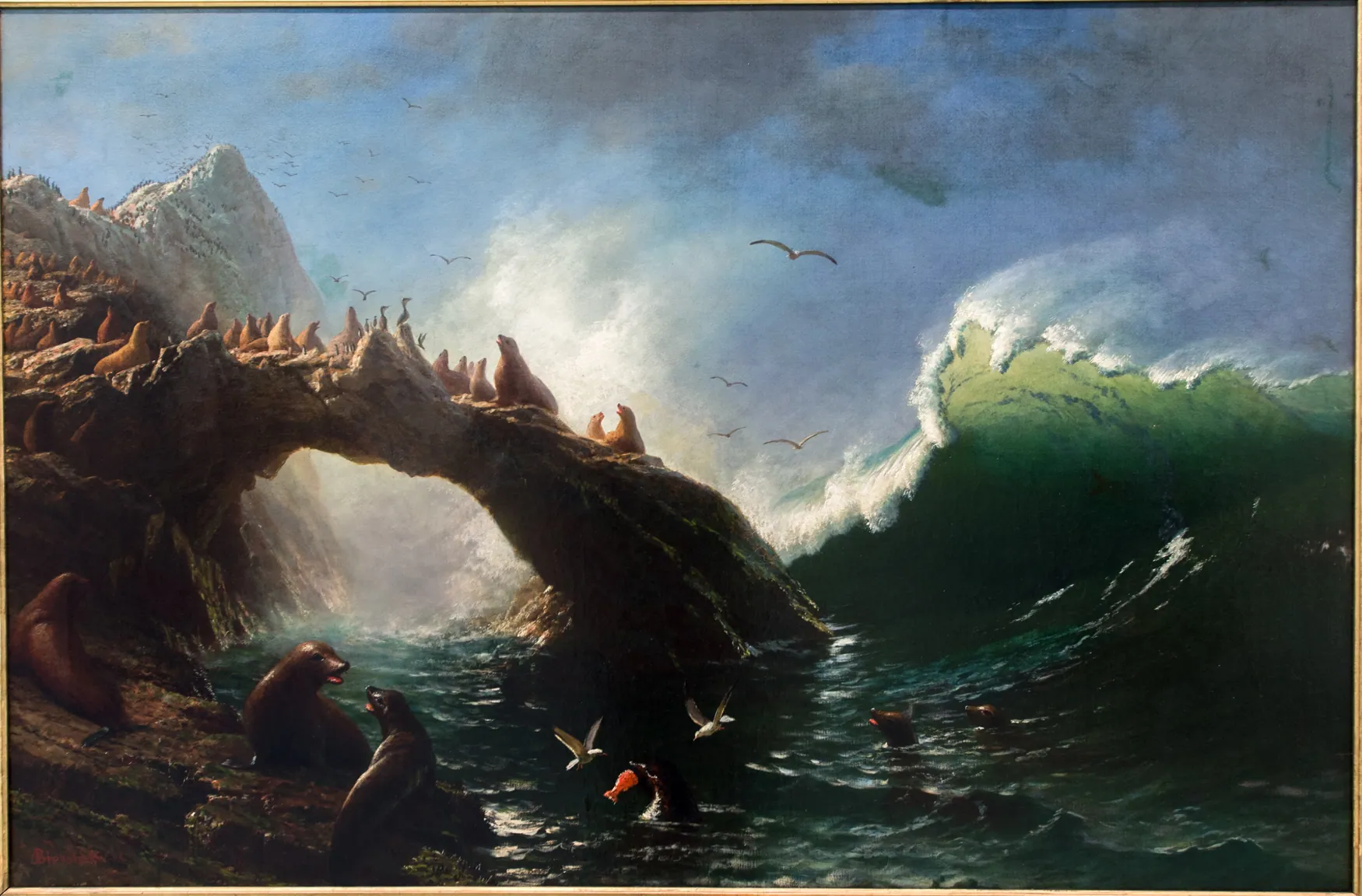 Focas en las islas Farallón, de Albert Bierstadt