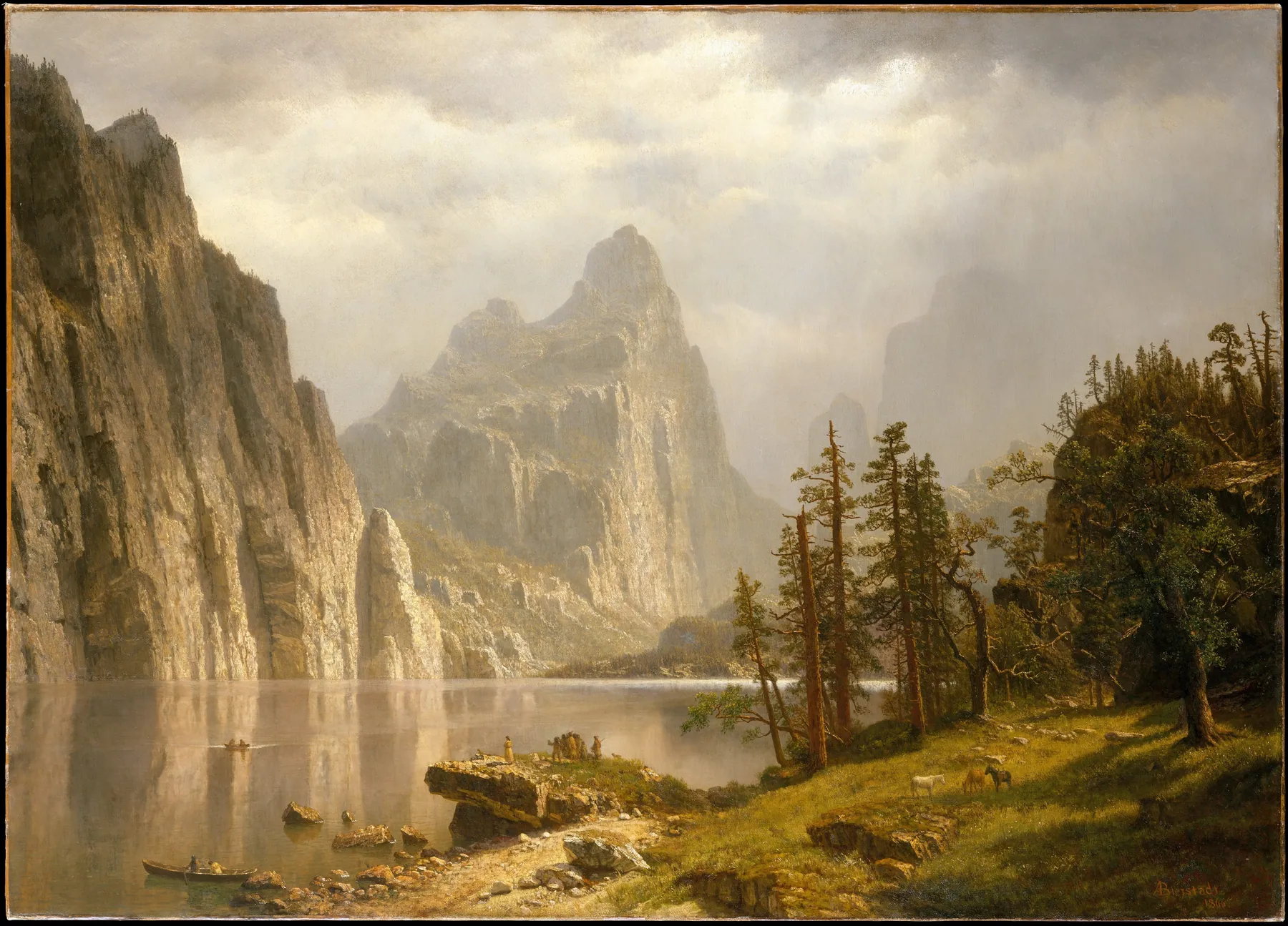 Río Merced, valle de Yosemite, de Albert Bierstadt