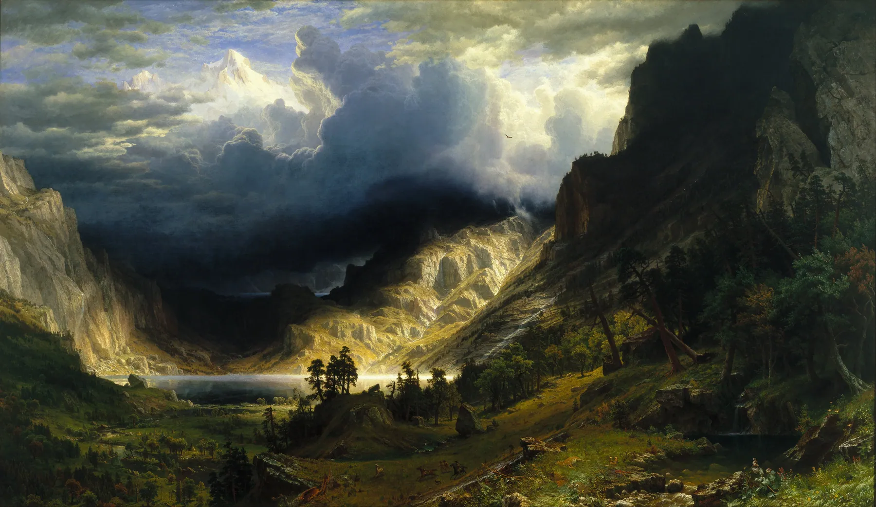 Tormenta en las montañas Rocosas, de Albert Bierstadt