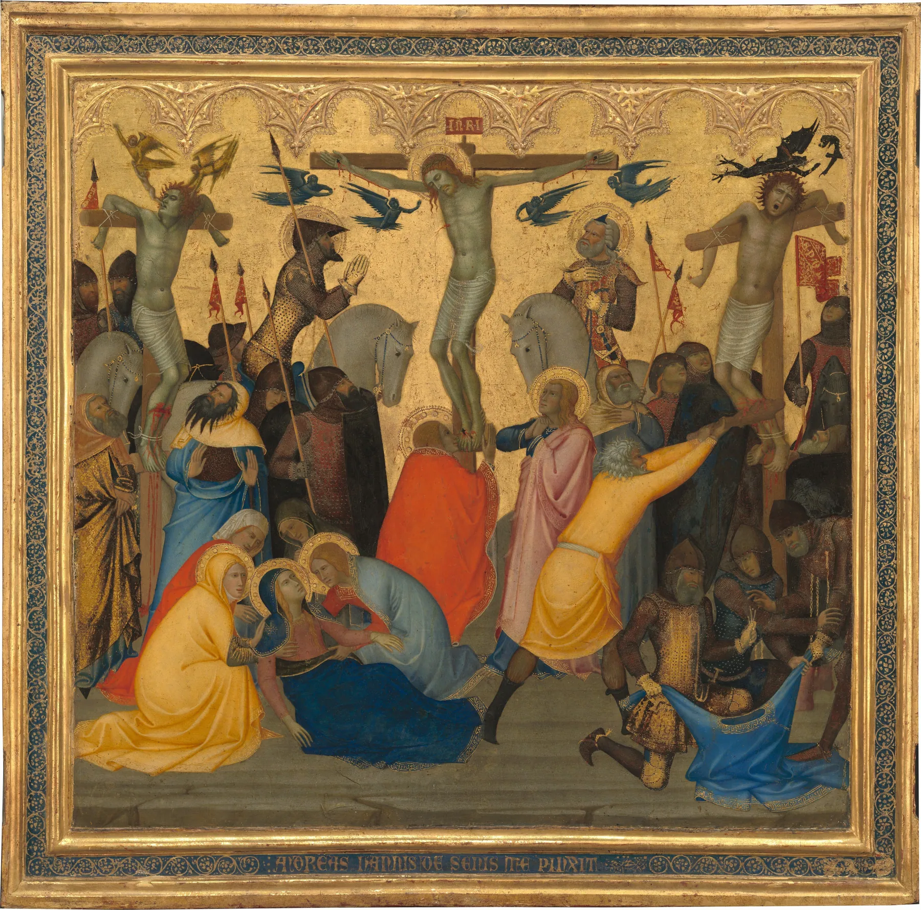 Escenas de la Pasión de Cristo, La Crucifixión [panel central], de Andrea di Vanni