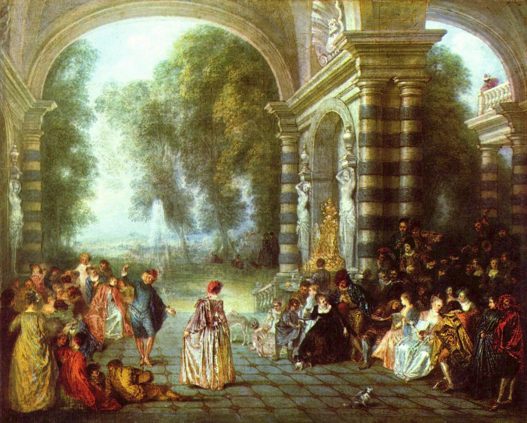 Los placeres del baile, de Antoine Watteau