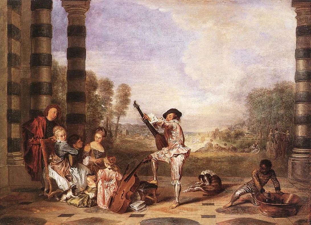 Músicos en un parque, de Antoine Watteau