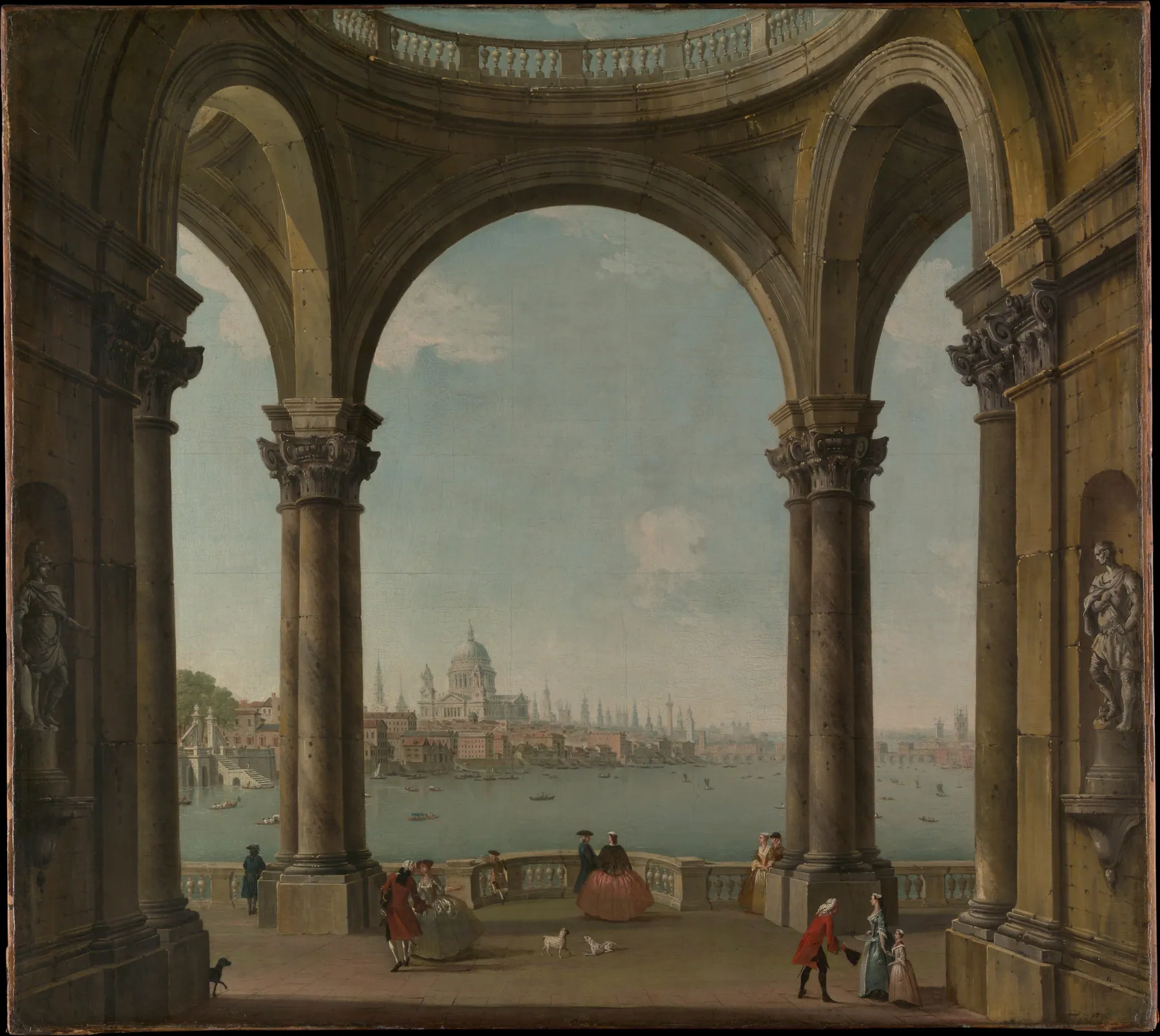 Capricho con la catedral de San Pablo y el antiguo puente de Londres, de Antonio Joli