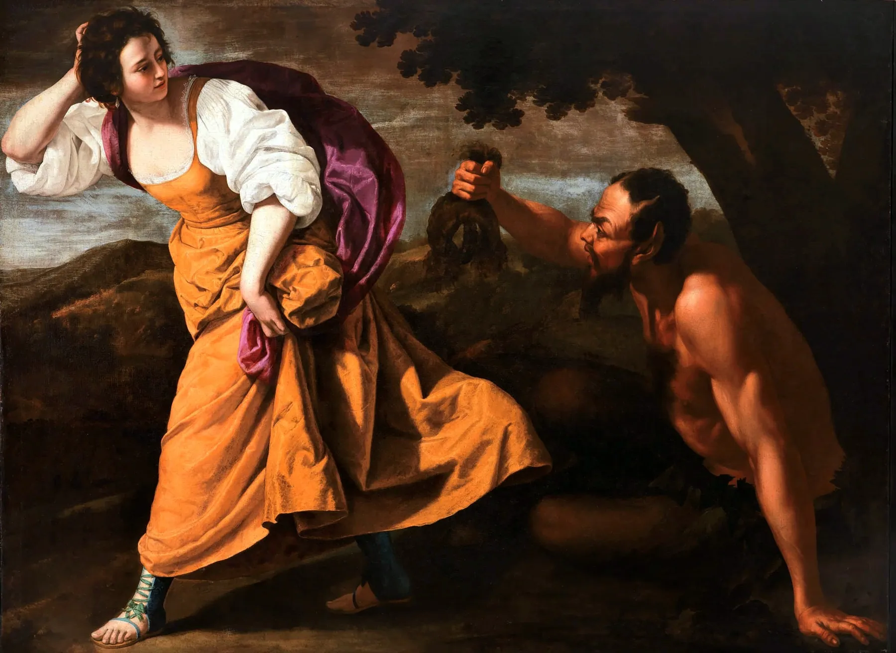Corisca y el sátiro, de Artemisia Gentileschi