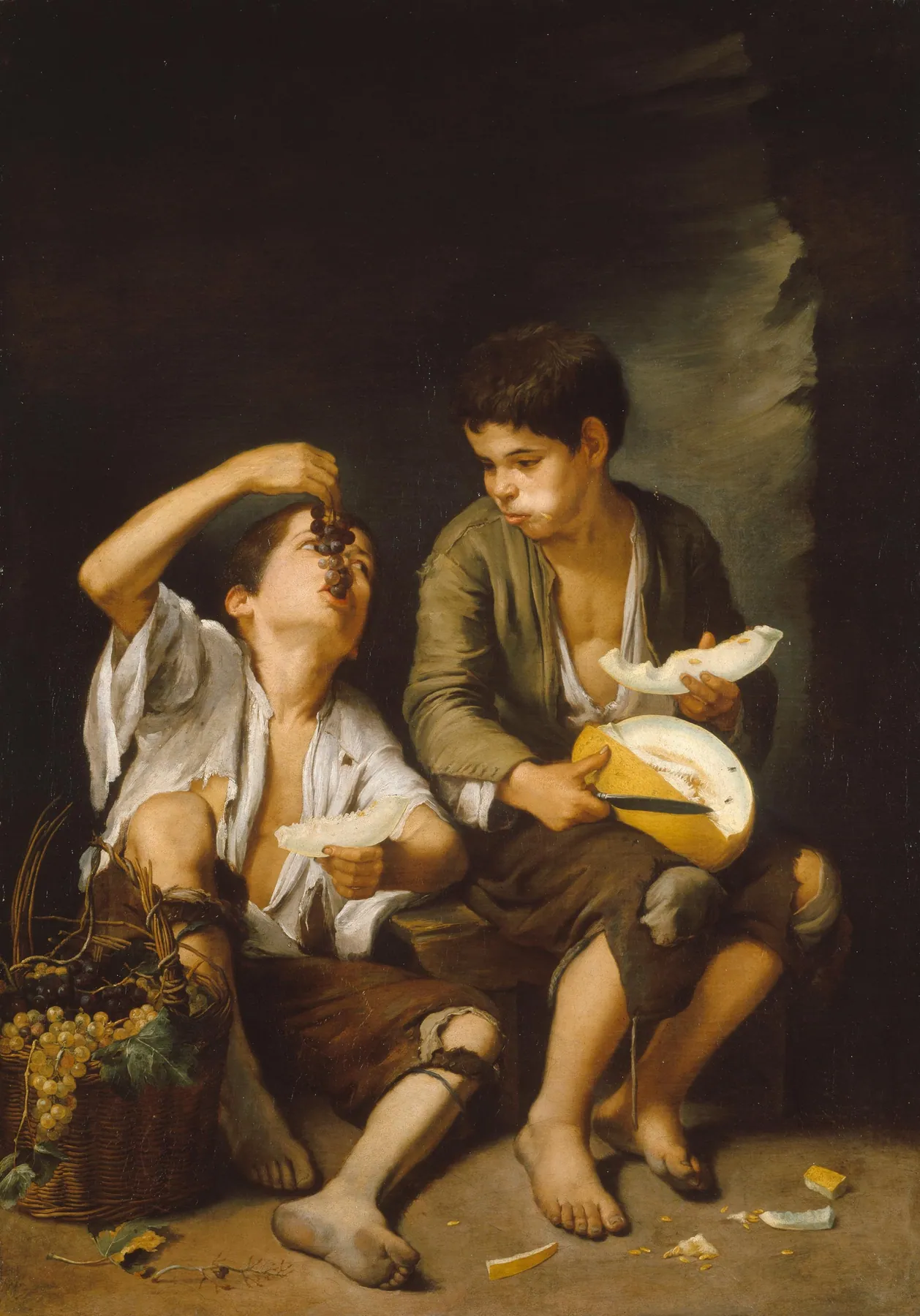 Niños comiendo uvas y melón, de Bartolomé Esteban Murillo