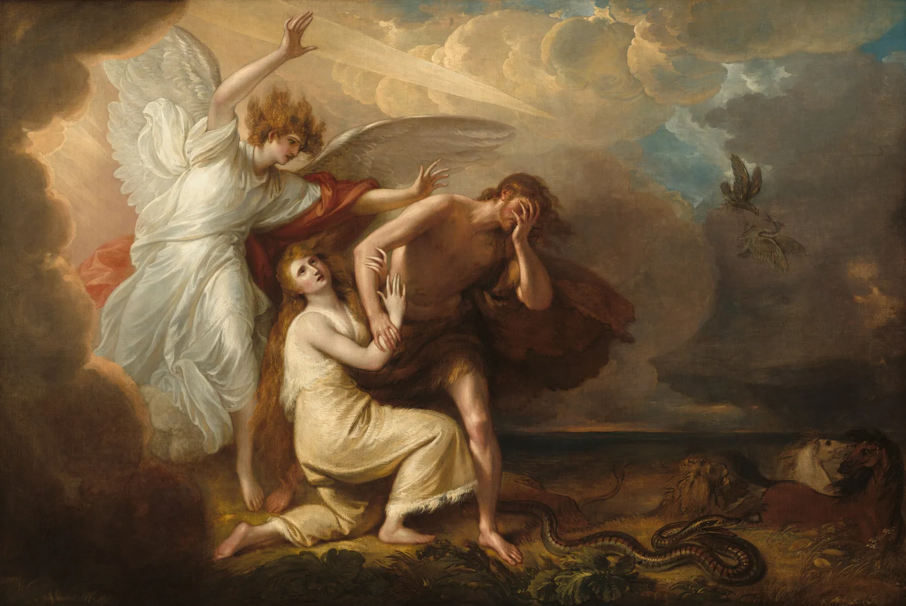 La expulsión de Adán y Eva del paraíso, de Benjamin West