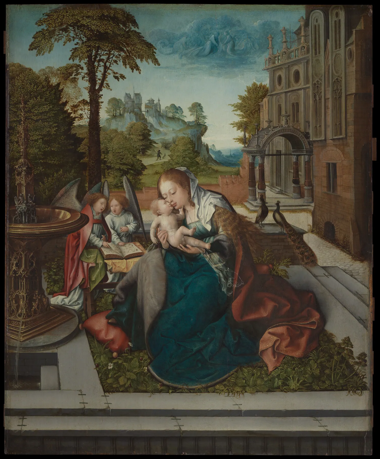 Virgen con el Niño y ángeles, de Bernard van Orley