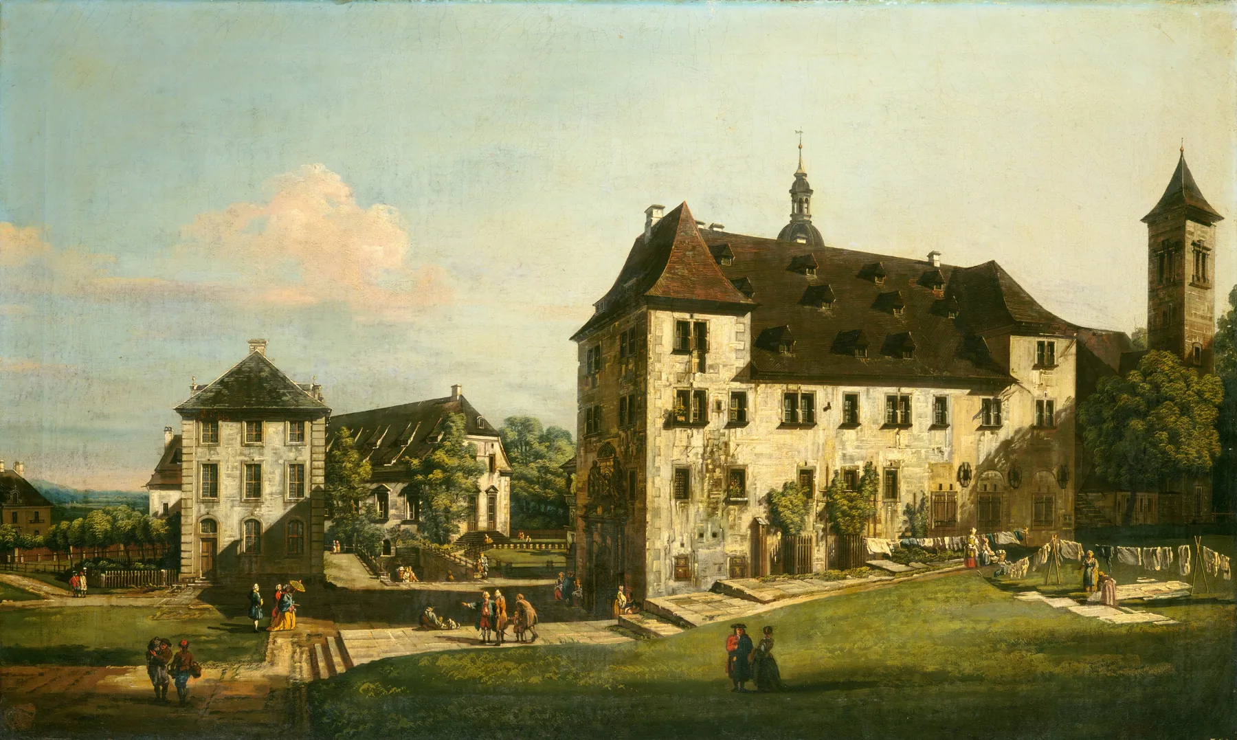 La fortaleza de Königstein, patio con la Magdalenenburg, de Bernardo Bellotto