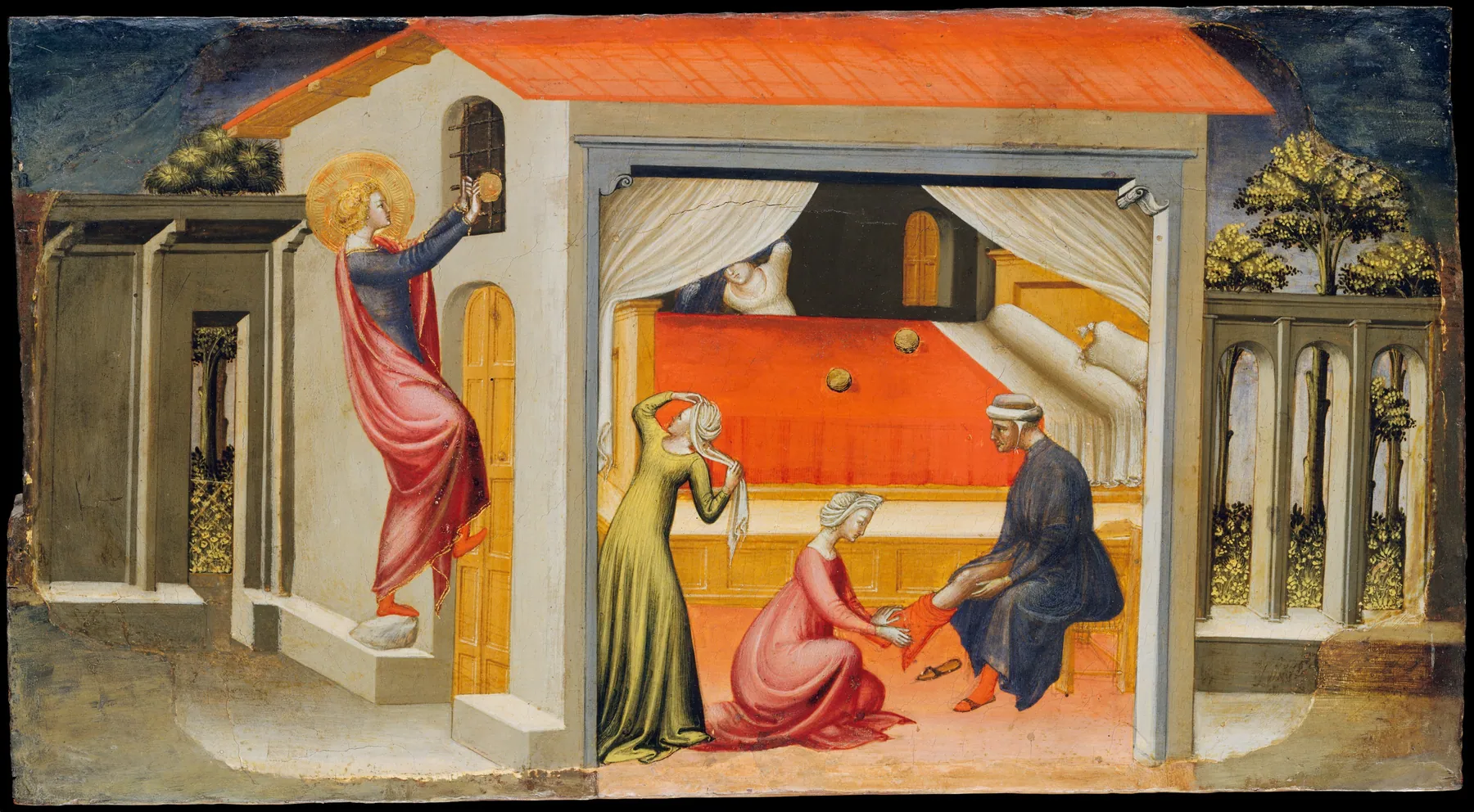 San Nicolás dotando a las doncellas, de Bicci di Lorenzo