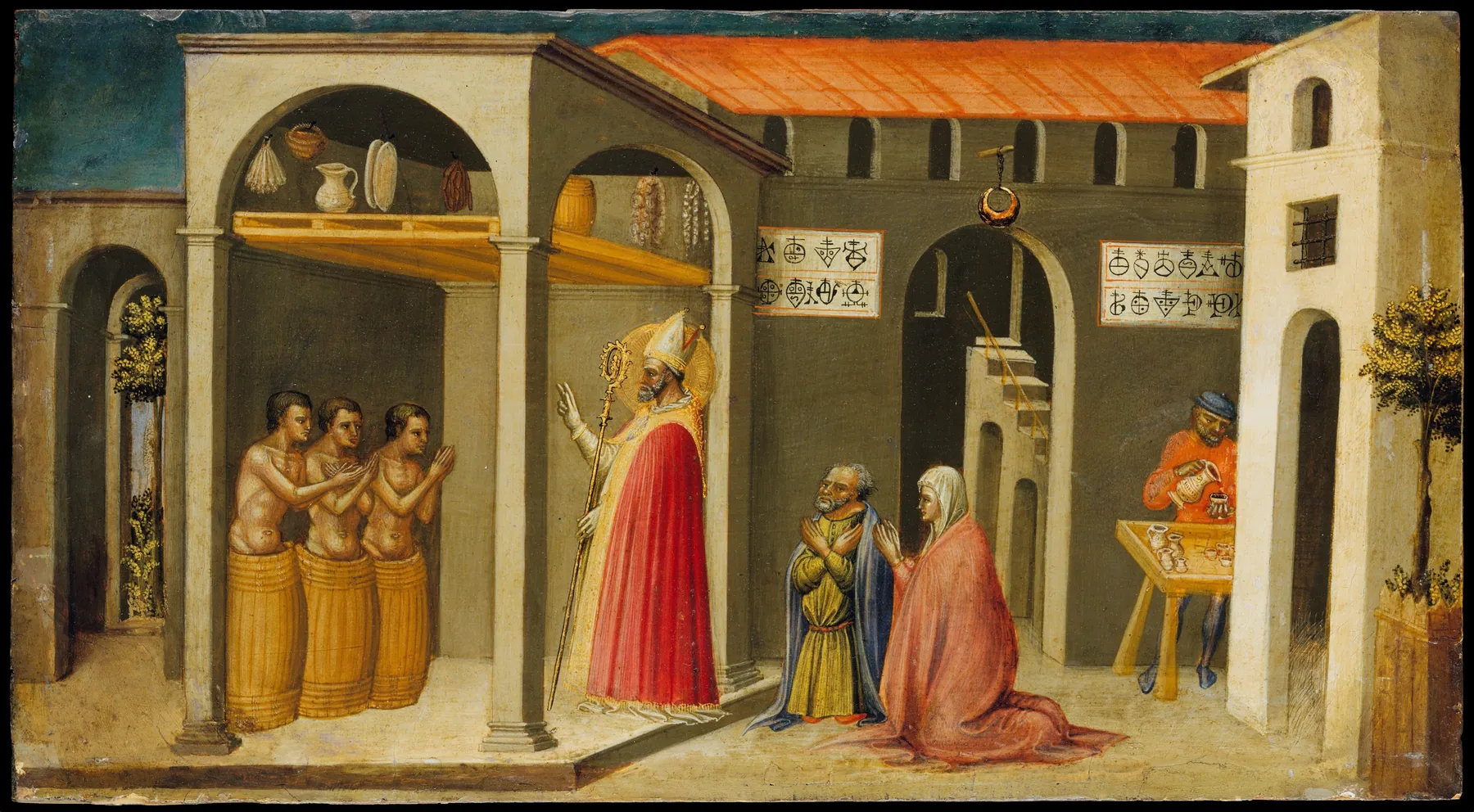San Nicolás resucitando a tres jóvenes, de Bicci di Lorenzo