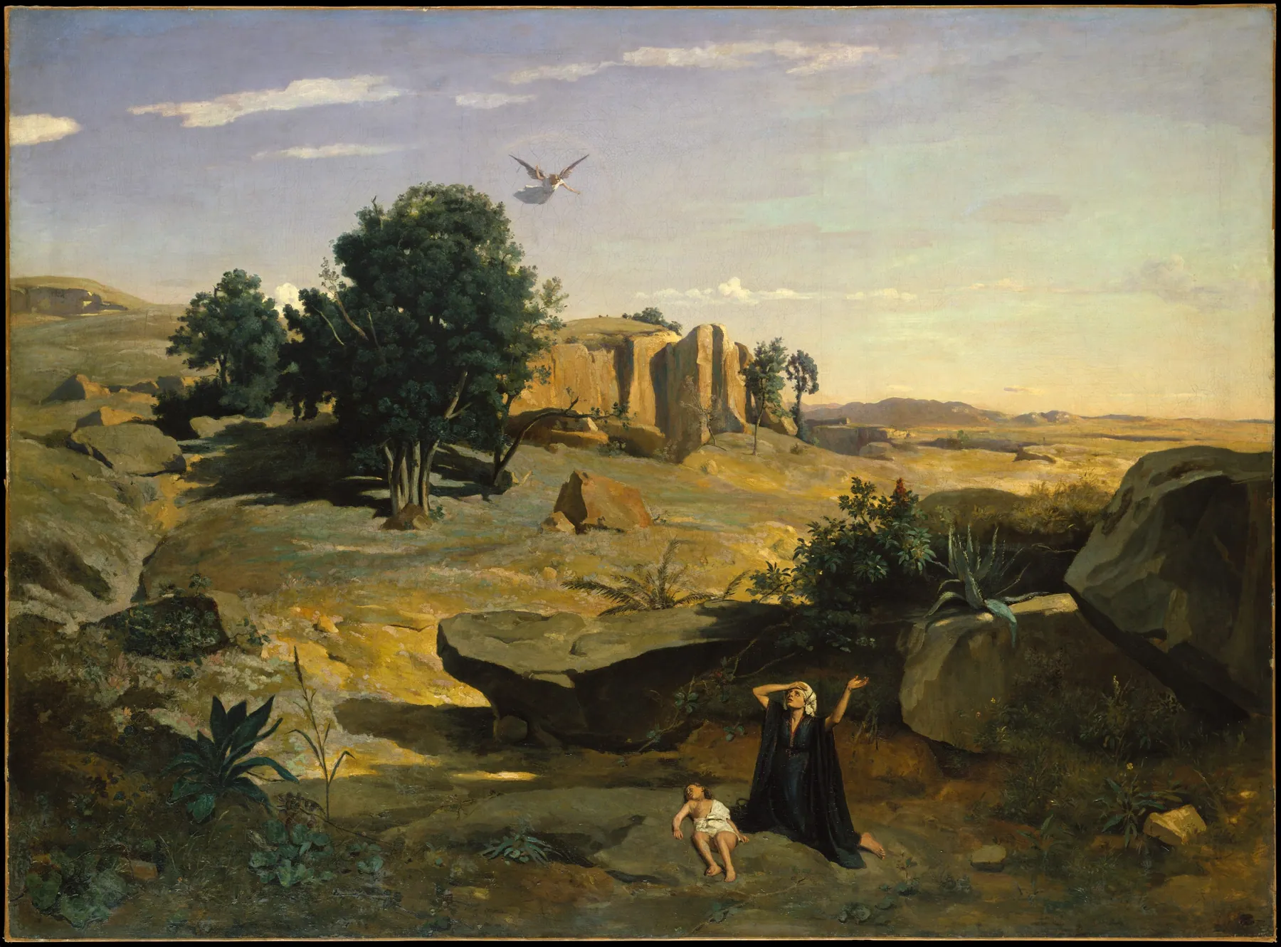 Agar en el desierto, de Camille Corot
