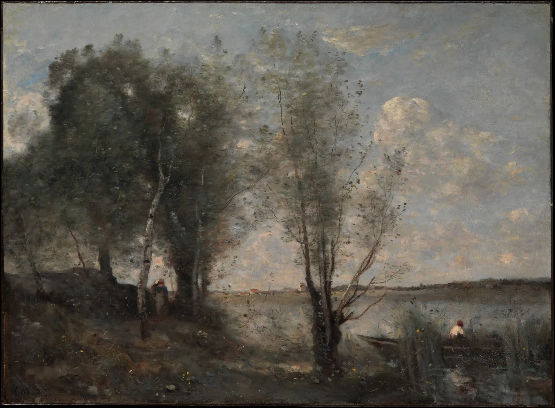 Barquero entre los juncos, de Camille Corot