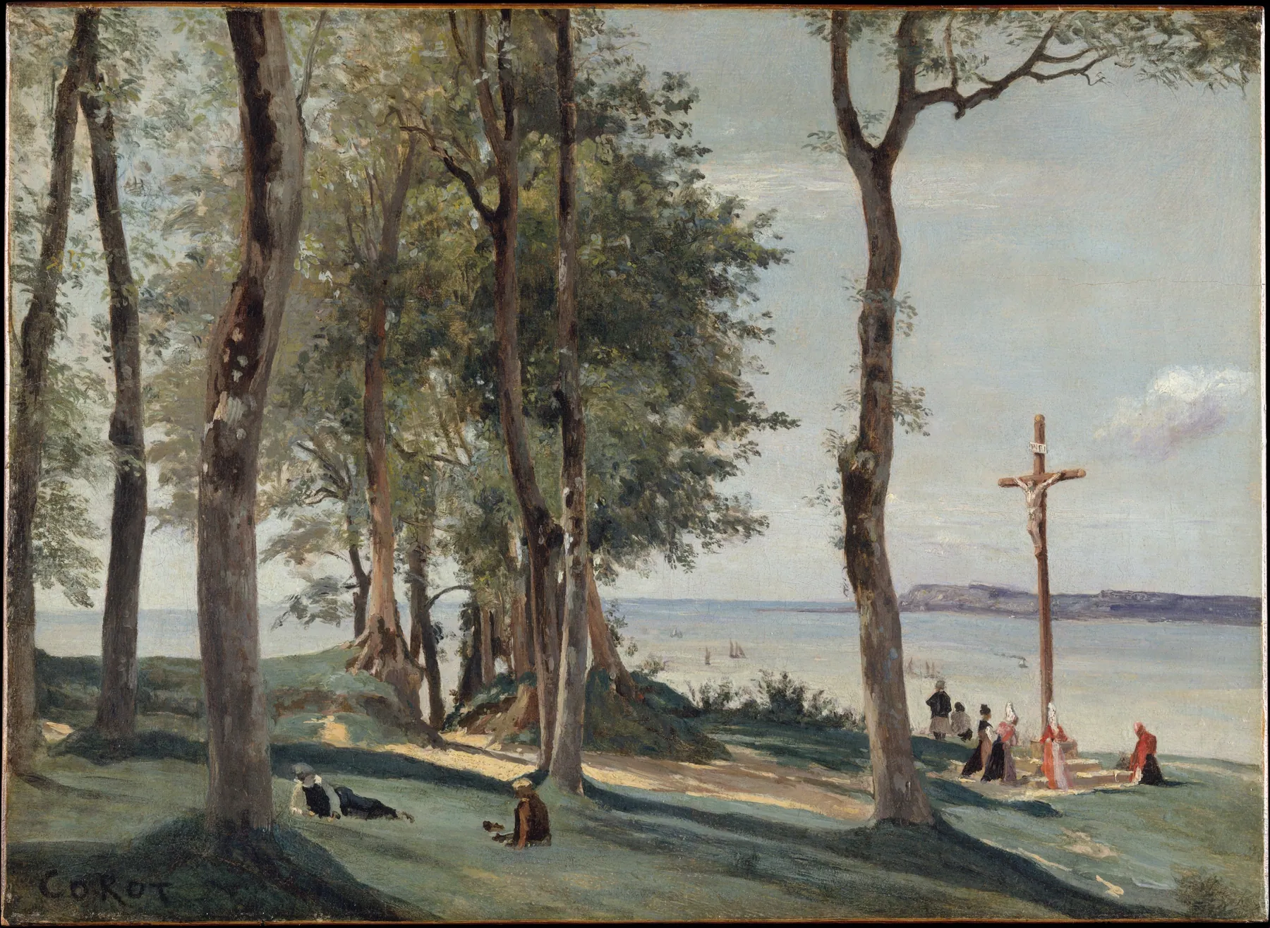 Honfleur, el calvario, de Camille Corot