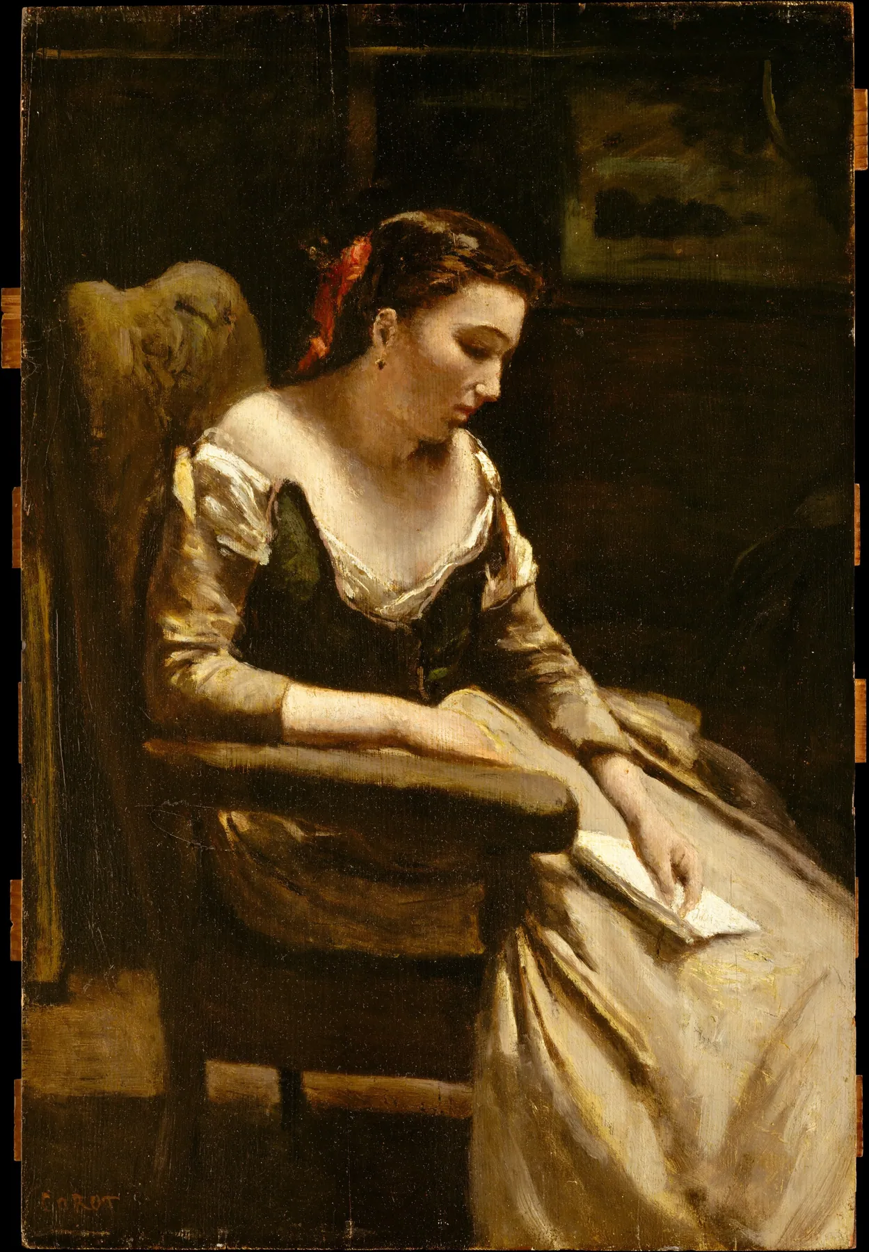 La carta, de Camille Corot