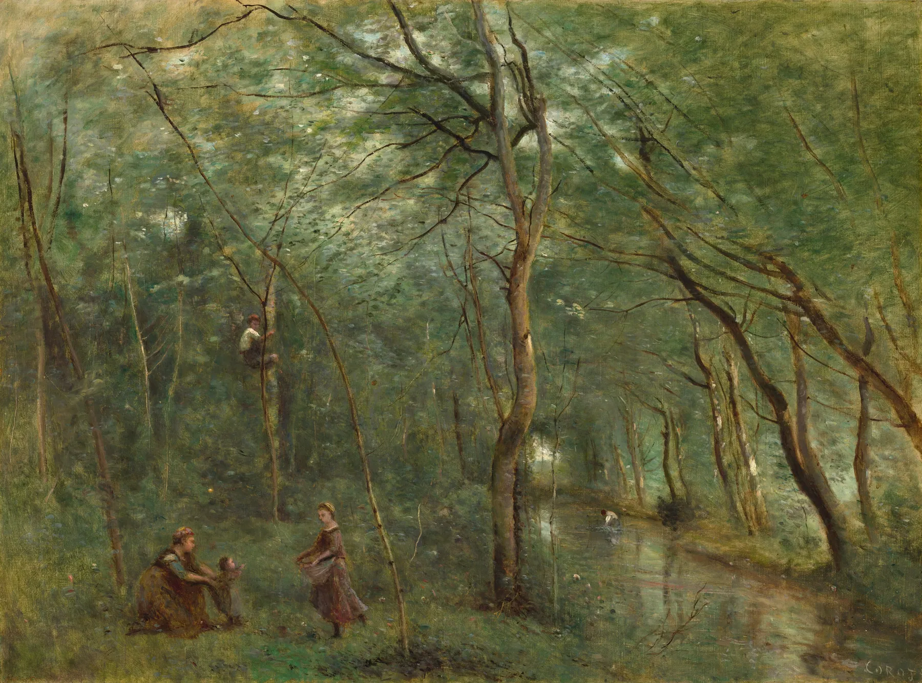Los pescadores de anguilas, de Camille Corot