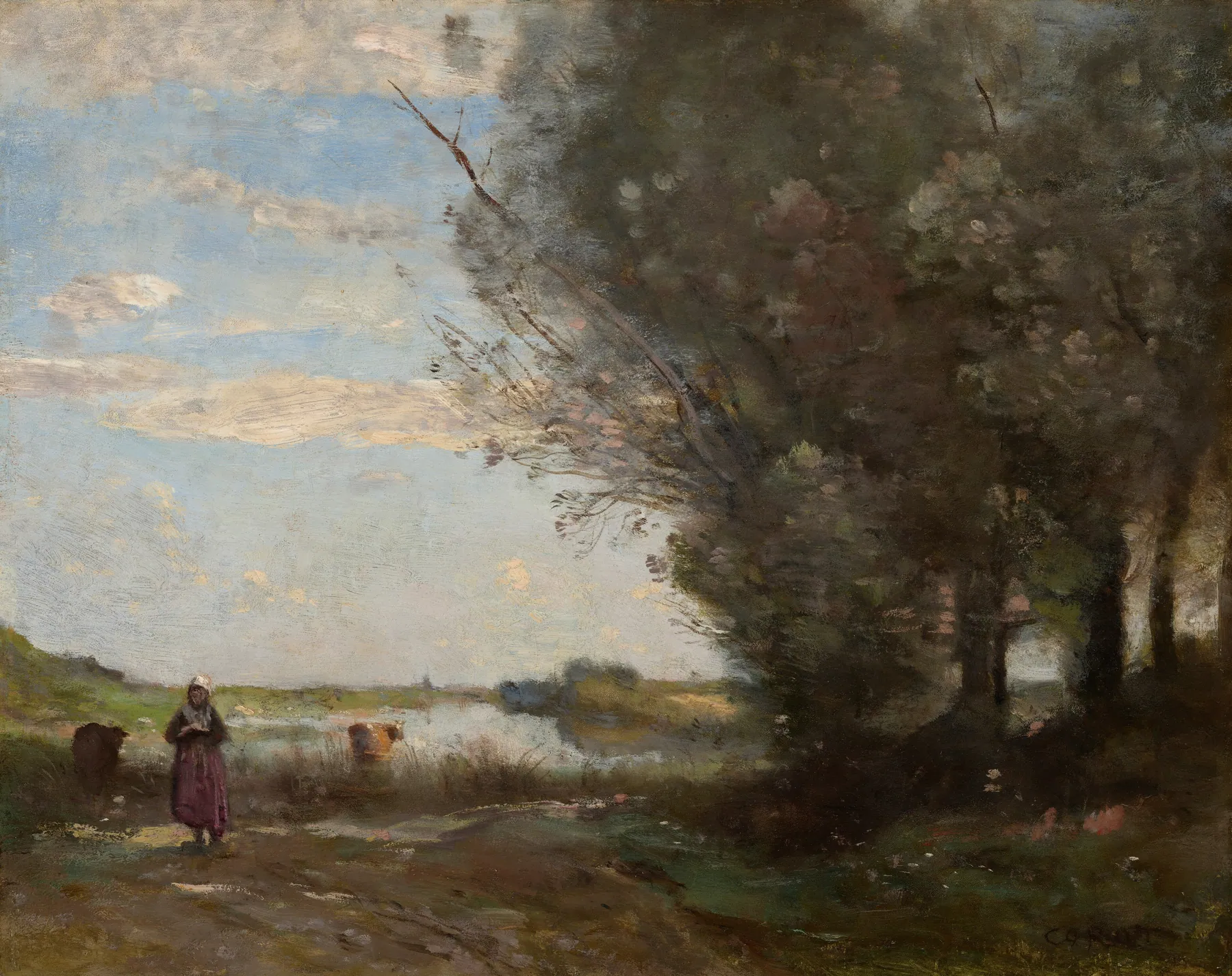 Vista de un río, de Camille Corot