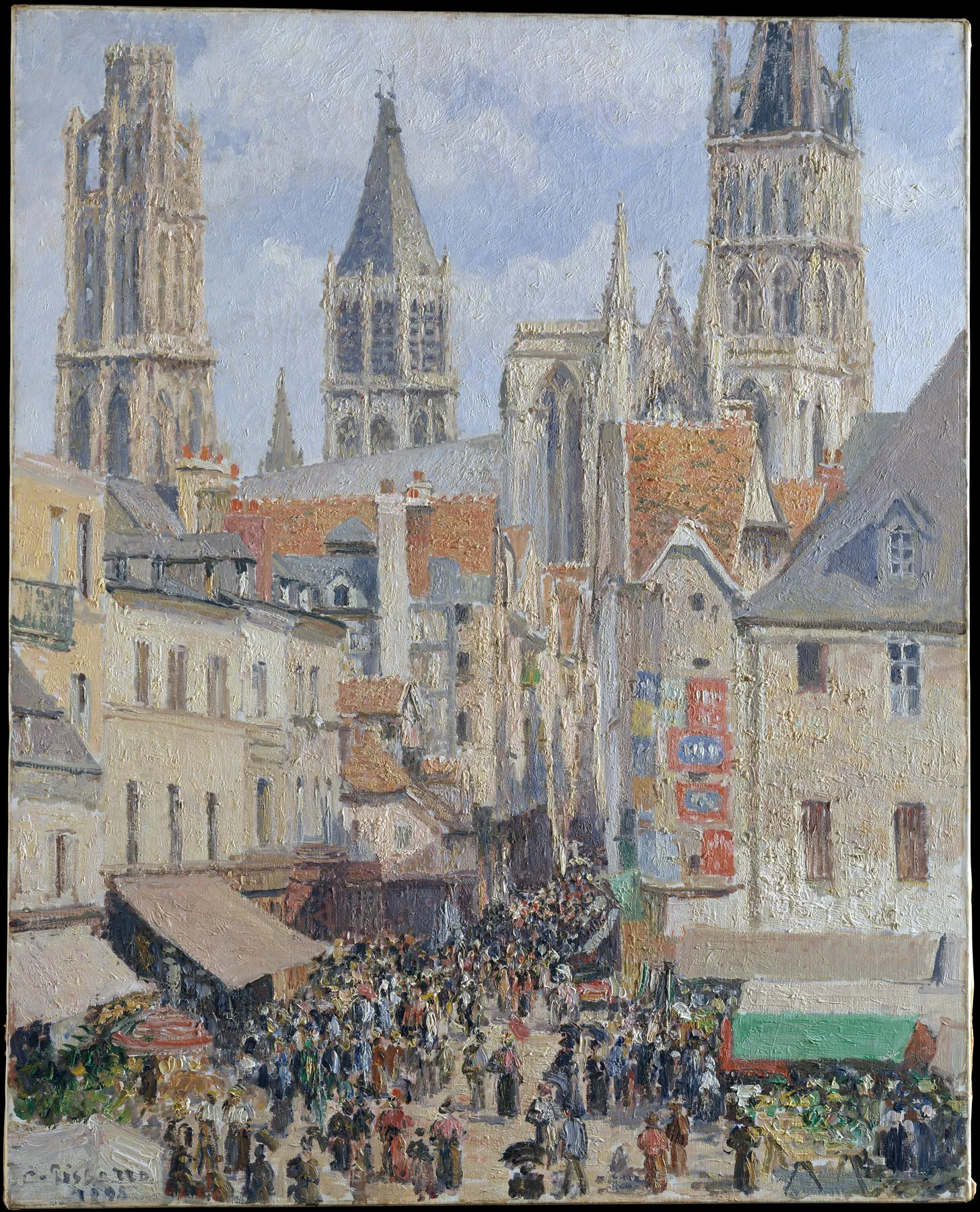 Calle de la Epicerie, Ruán (Efecto de luz solar), de Camille Pissarro