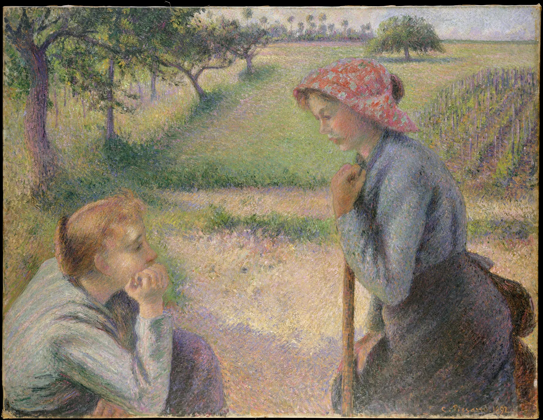 Dos jóvenes campesinas, de Camille Pissarro