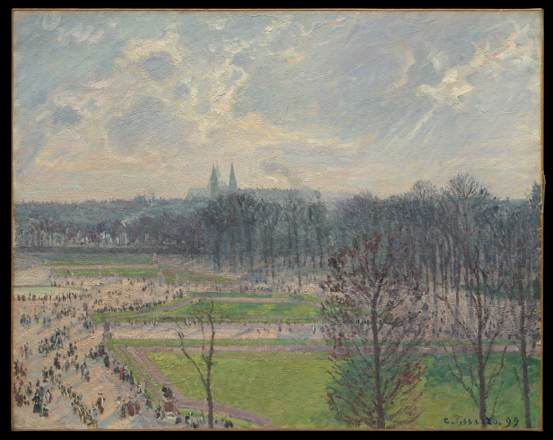 El jardín de las Tullerías en una tarde de invierno, de Camille Pissarro