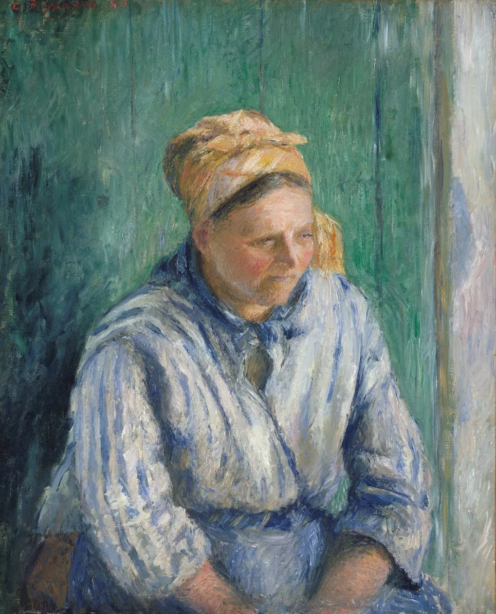 Lavandera, estudio, de Camille Pissarro