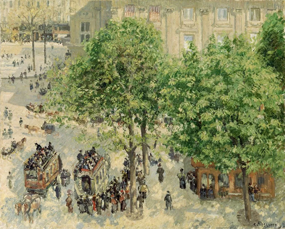 Plaza del Teatro Francés, París, de Camille Pissarro