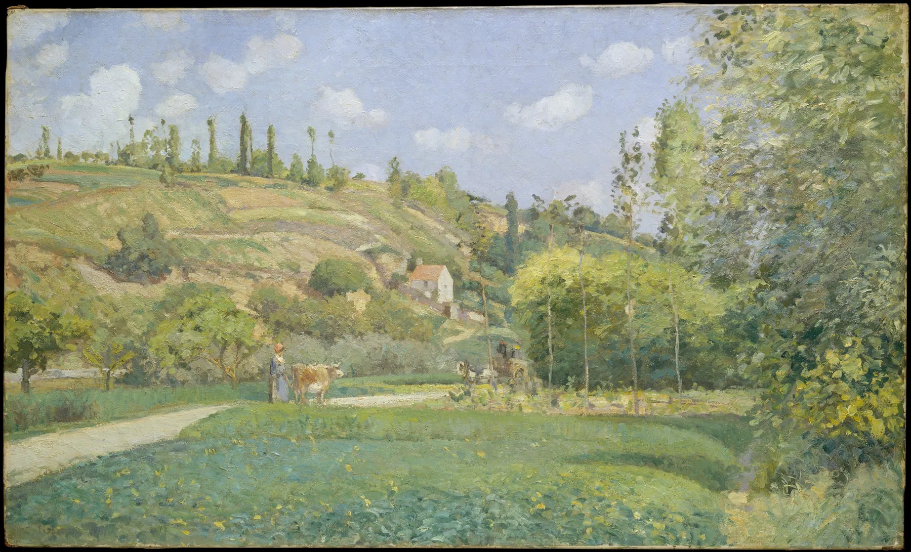 Una vaquera en Valhermeil, Auvers-sur-Oise, de Camille Pissarro