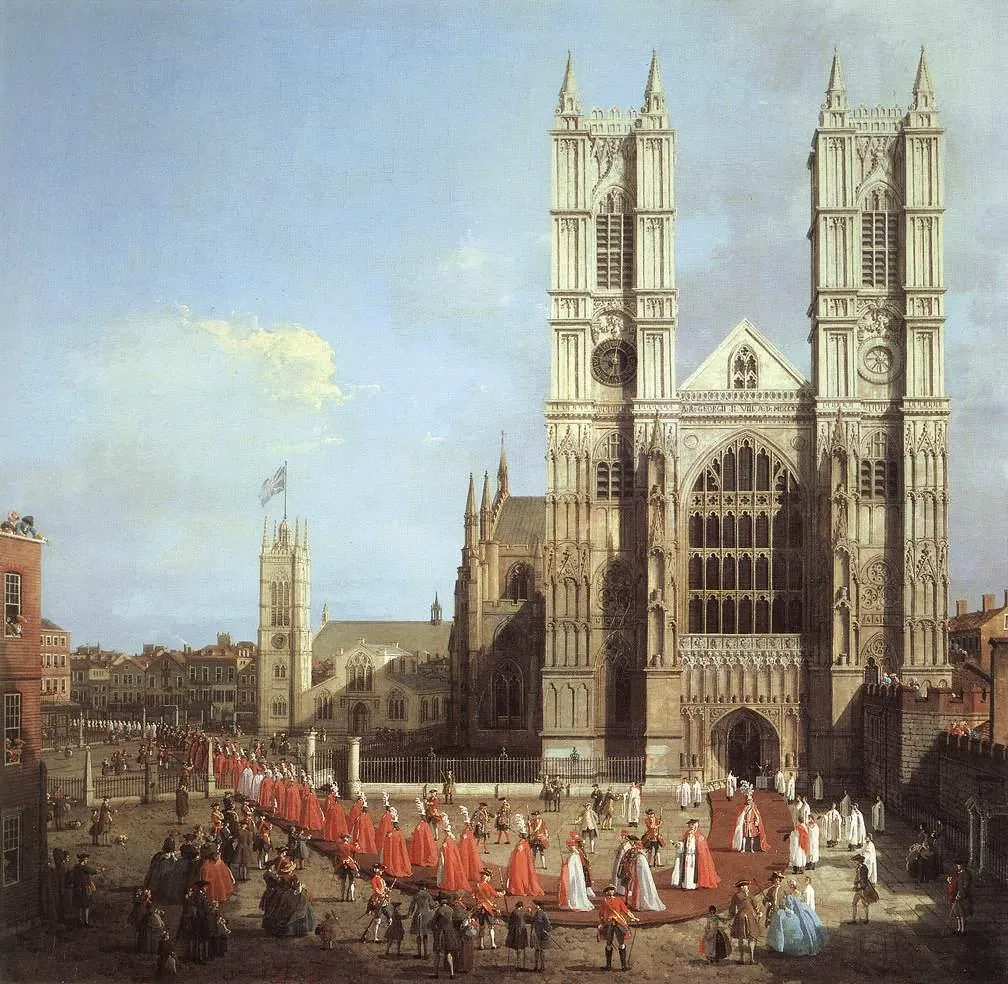 Abadía de Westminster con la procesión, de Canaletto