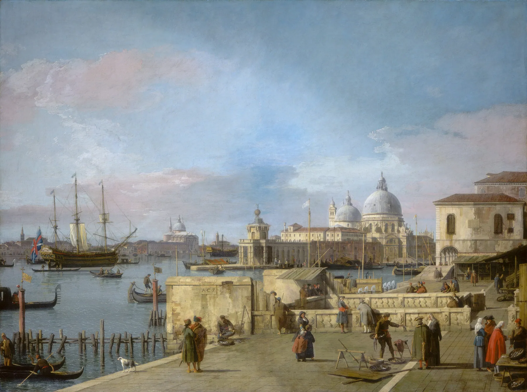 Entrada al Gran Canal desde el Molo, Venecia, de Canaletto