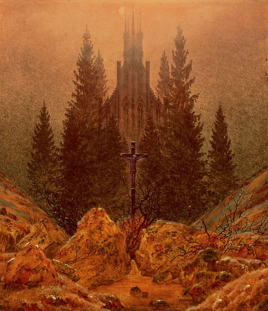 Crucifijo en la montaña, de Caspar David Friedrich