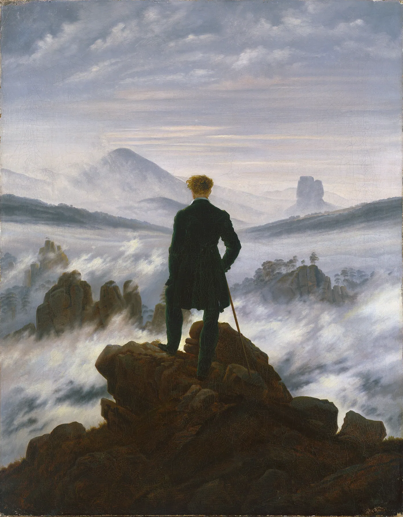 El caminante sobre el mar de nubes, de Caspar David Friedrich