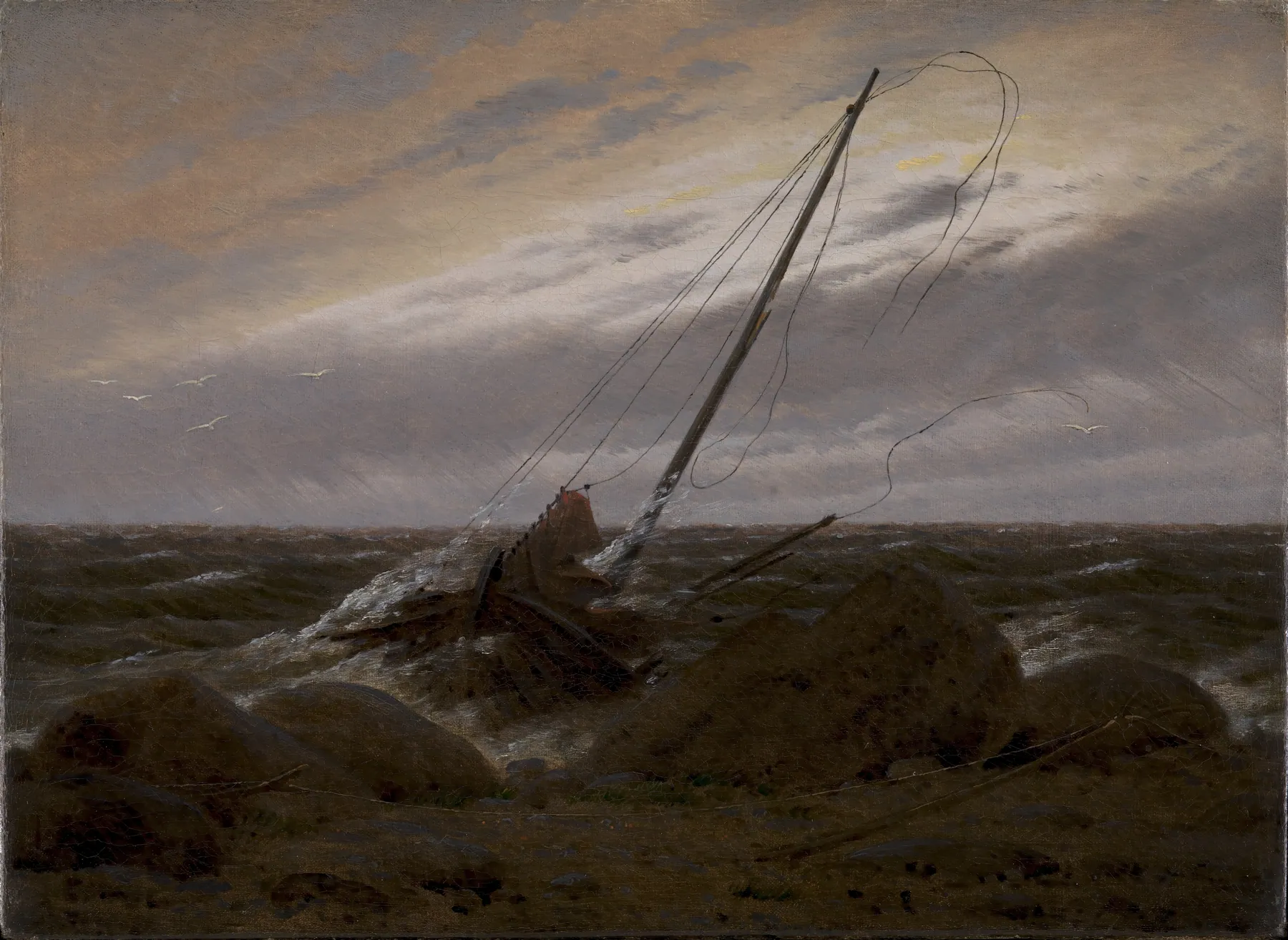 Puesta de sol en el Báltico, de Caspar David Friedrich