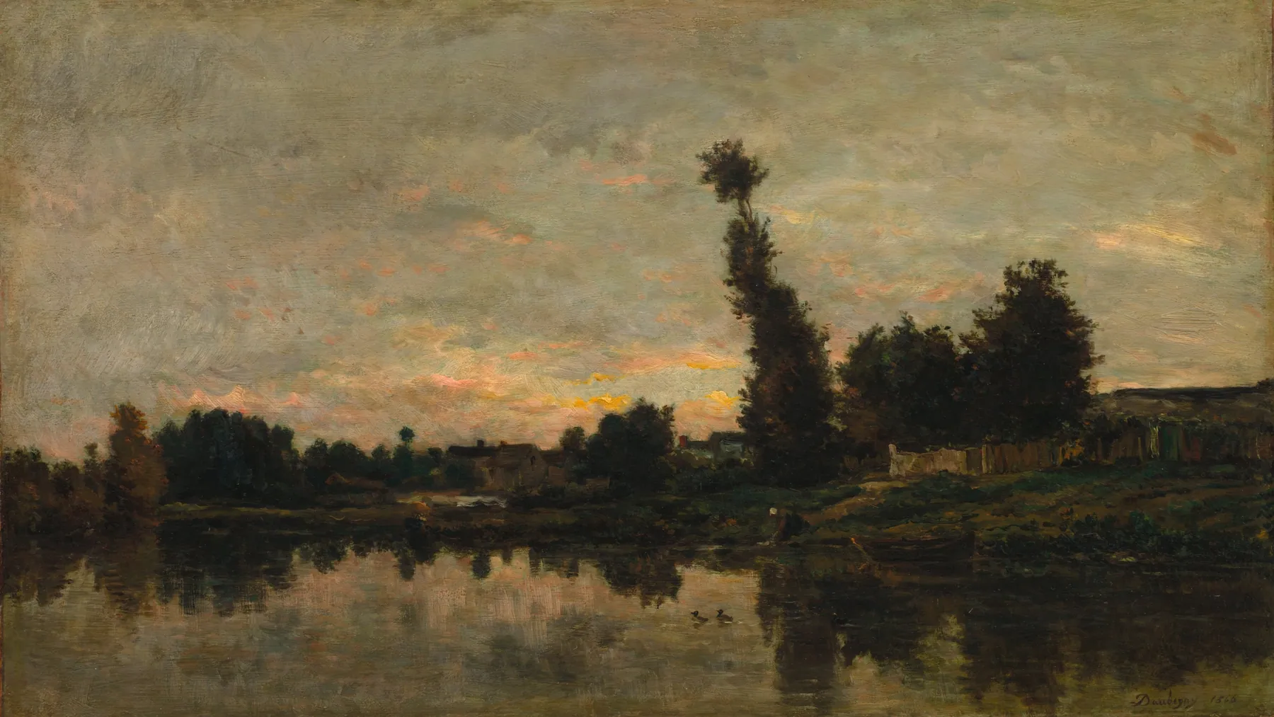 Puesta de sol sobre el Oise, de Charles-François Daubigny