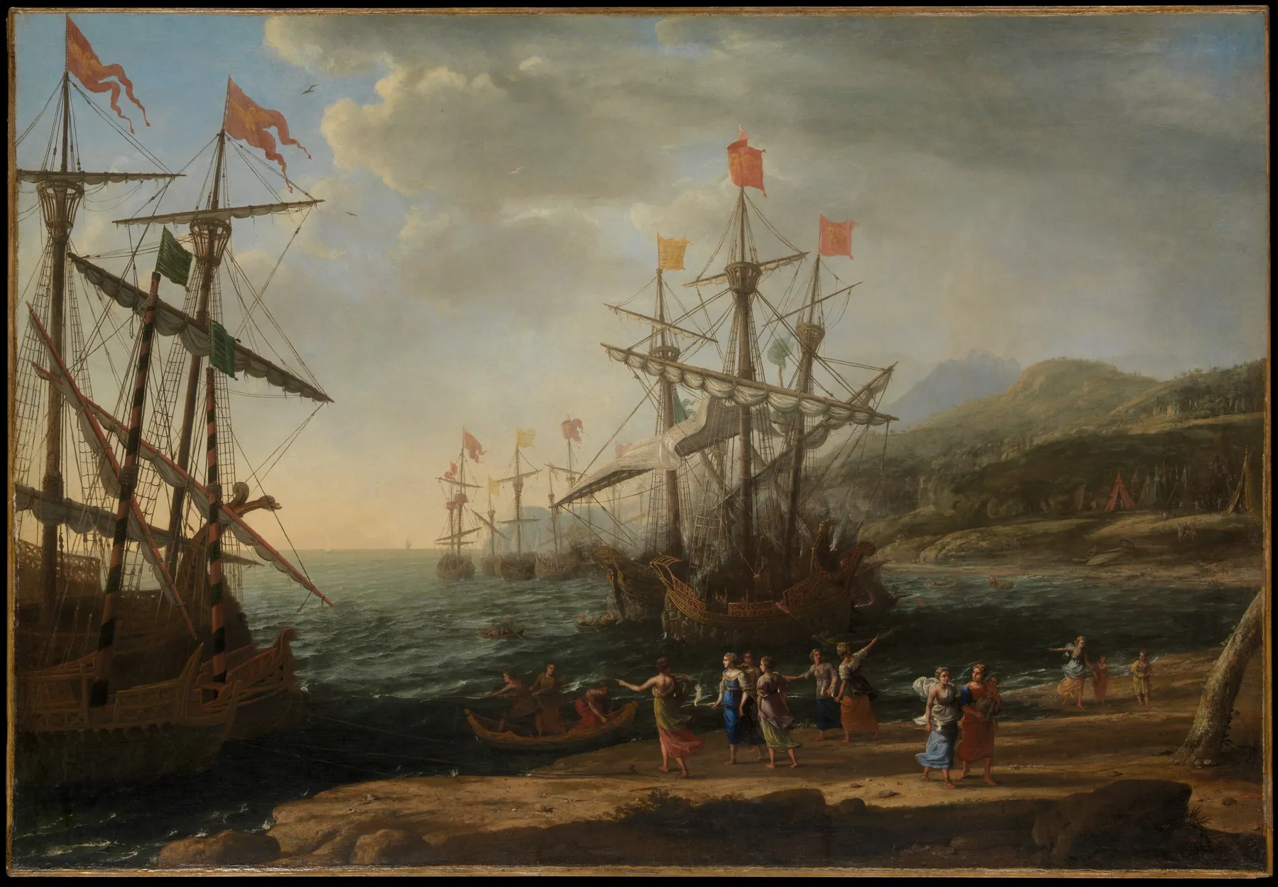 Las troyanas incendiando su flota, de Claude Lorrain