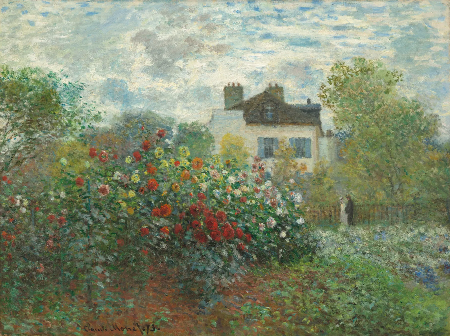 El jardín del artista en Argenteuil (Rincón del jardín con dalias), de Claude Monet