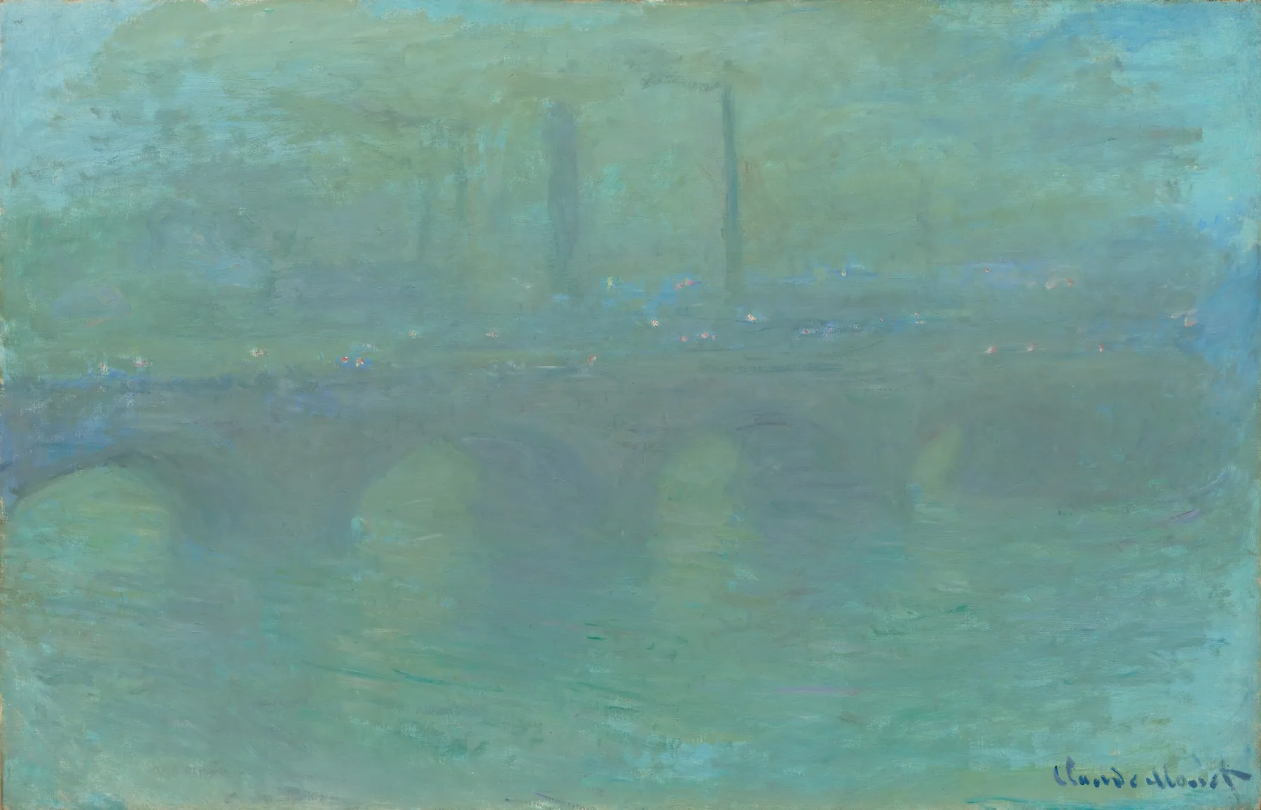 El puente de Waterloo, Londres, al atardecer, de Claude Monet