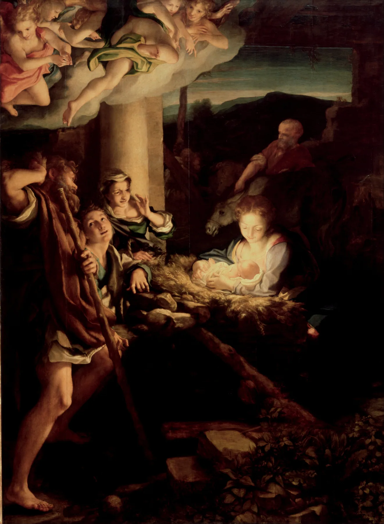 La adoración de los pastores, de Correggio