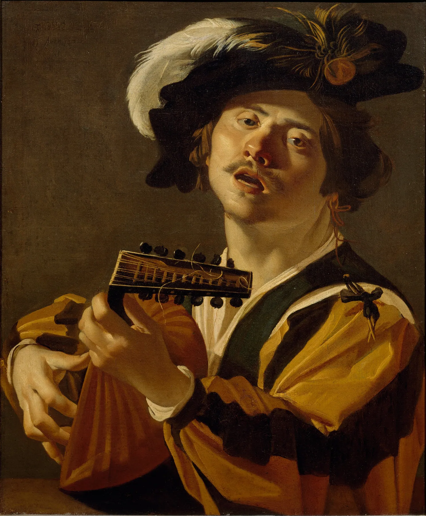 Muchacho tocando la flauta, de Dirck van Baburen