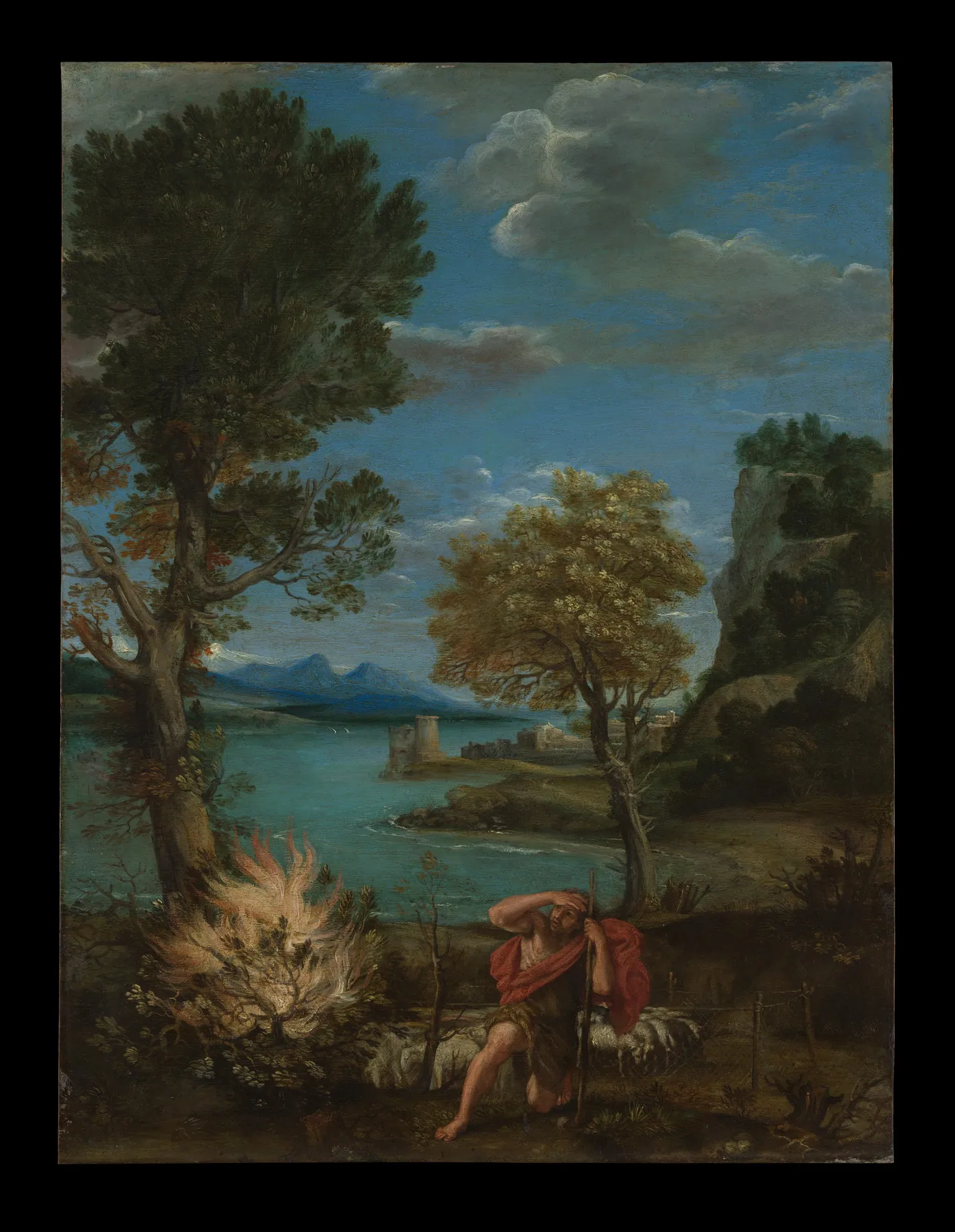 Paisaje con Moisés y la zarza ardiente, de Domenichino