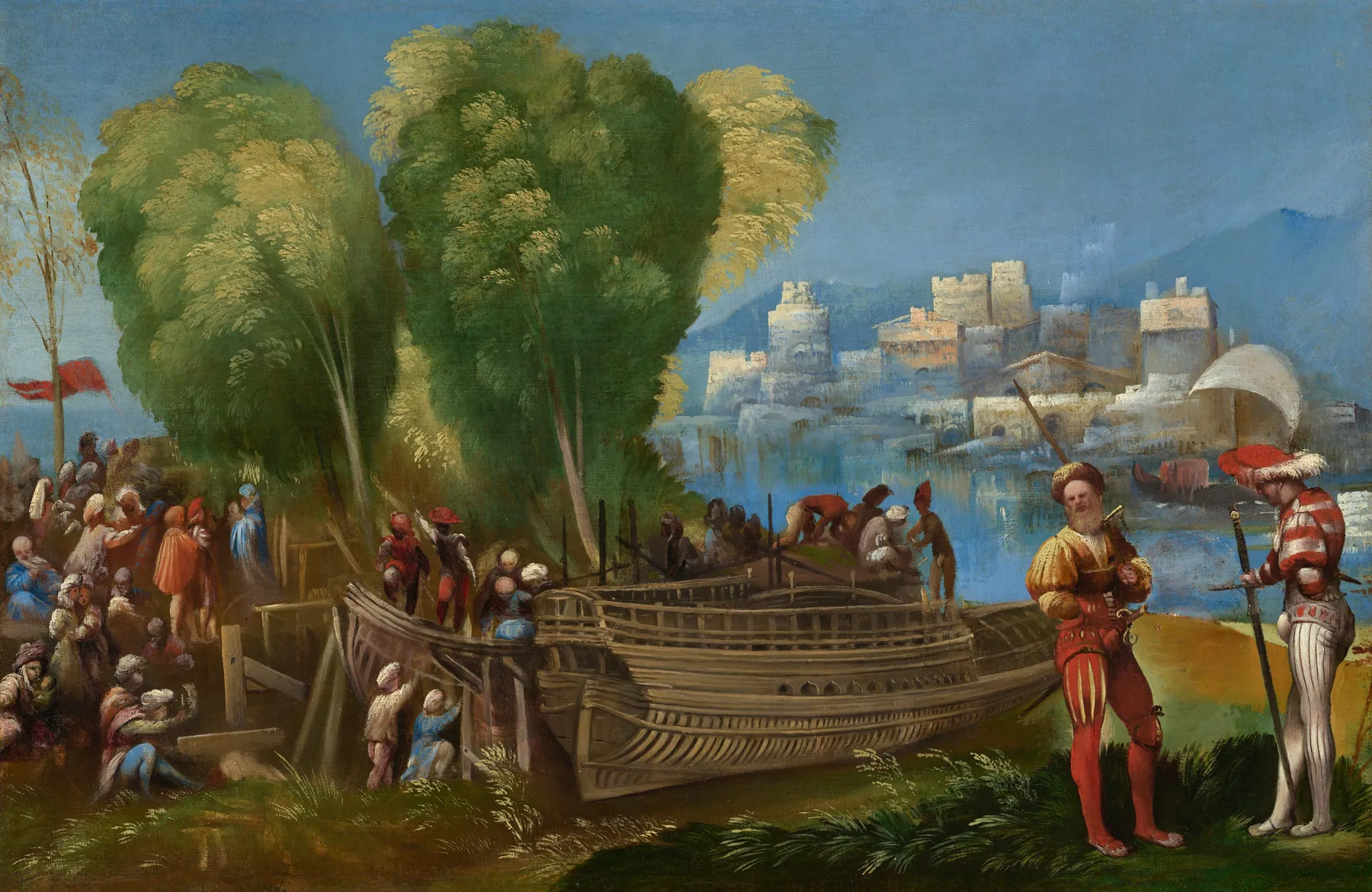 Los troyanos reparando sus naves en Sicilia, de Dosso Dossi