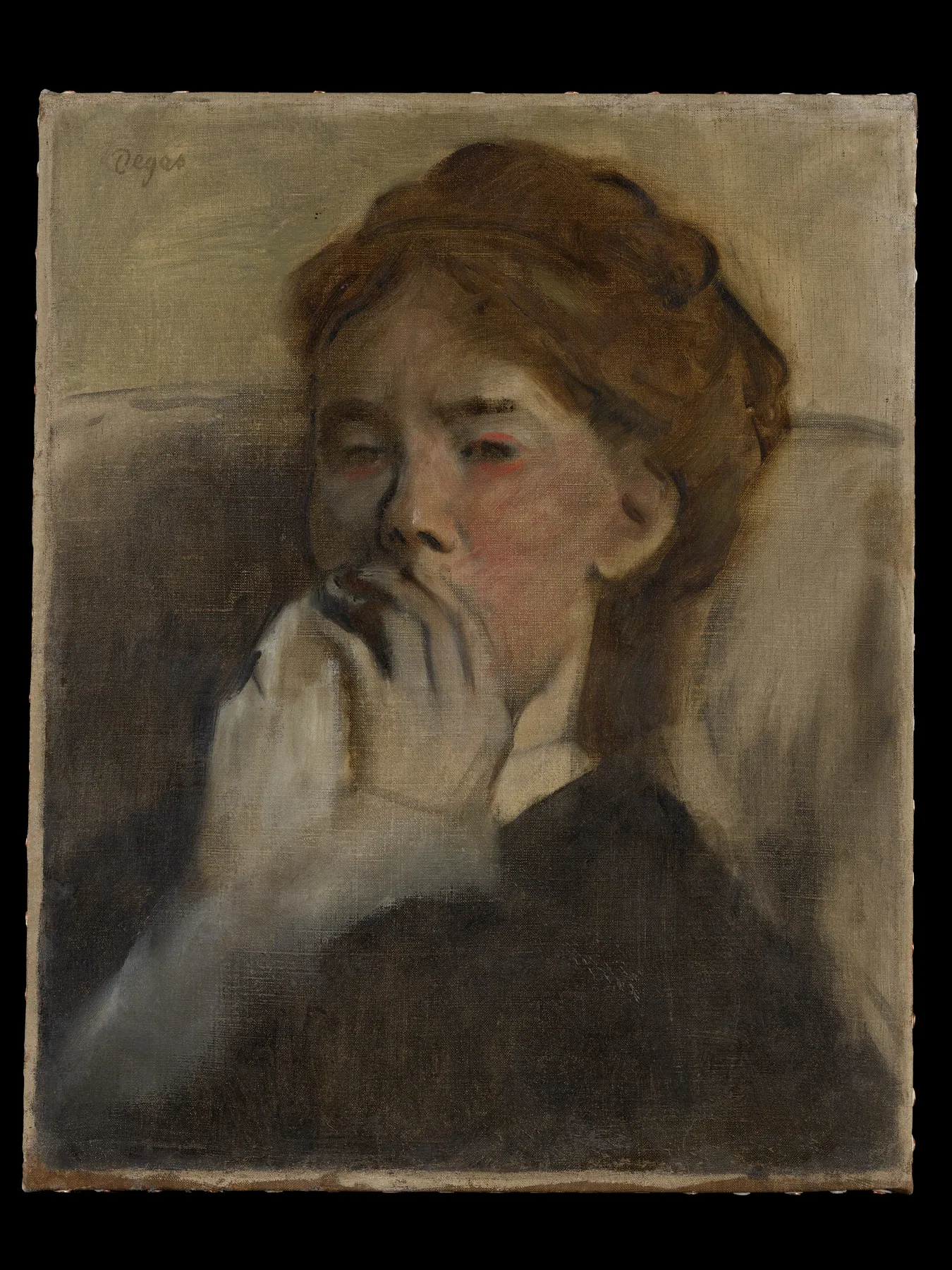 Joven con la mano sobre la boca, de Edgar Degas